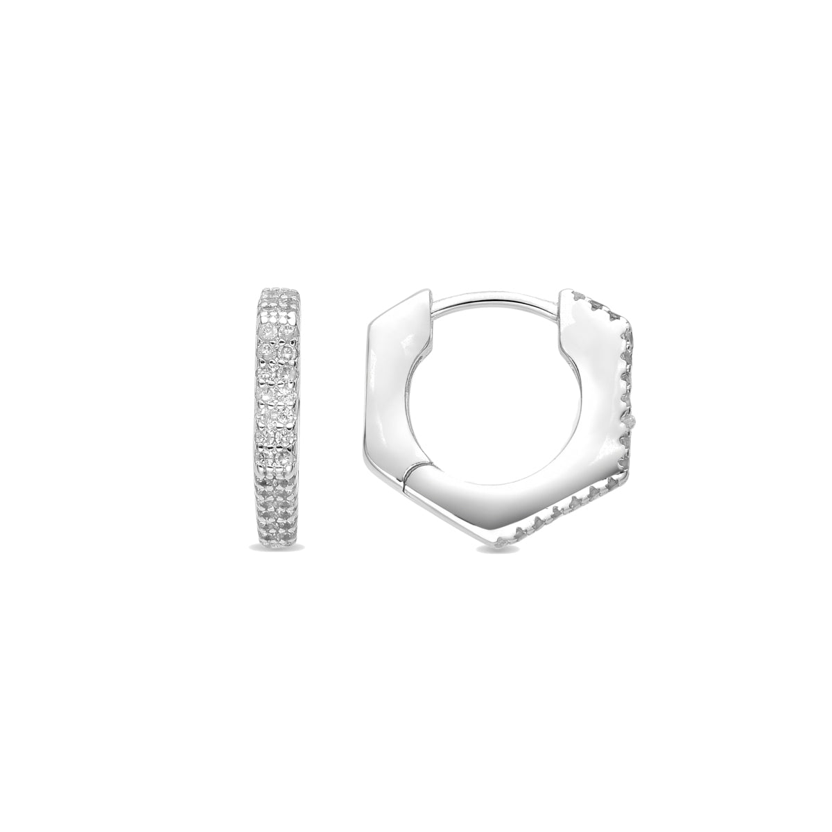 Pendientes con Circonita Brillante acabado plata - Xasmo