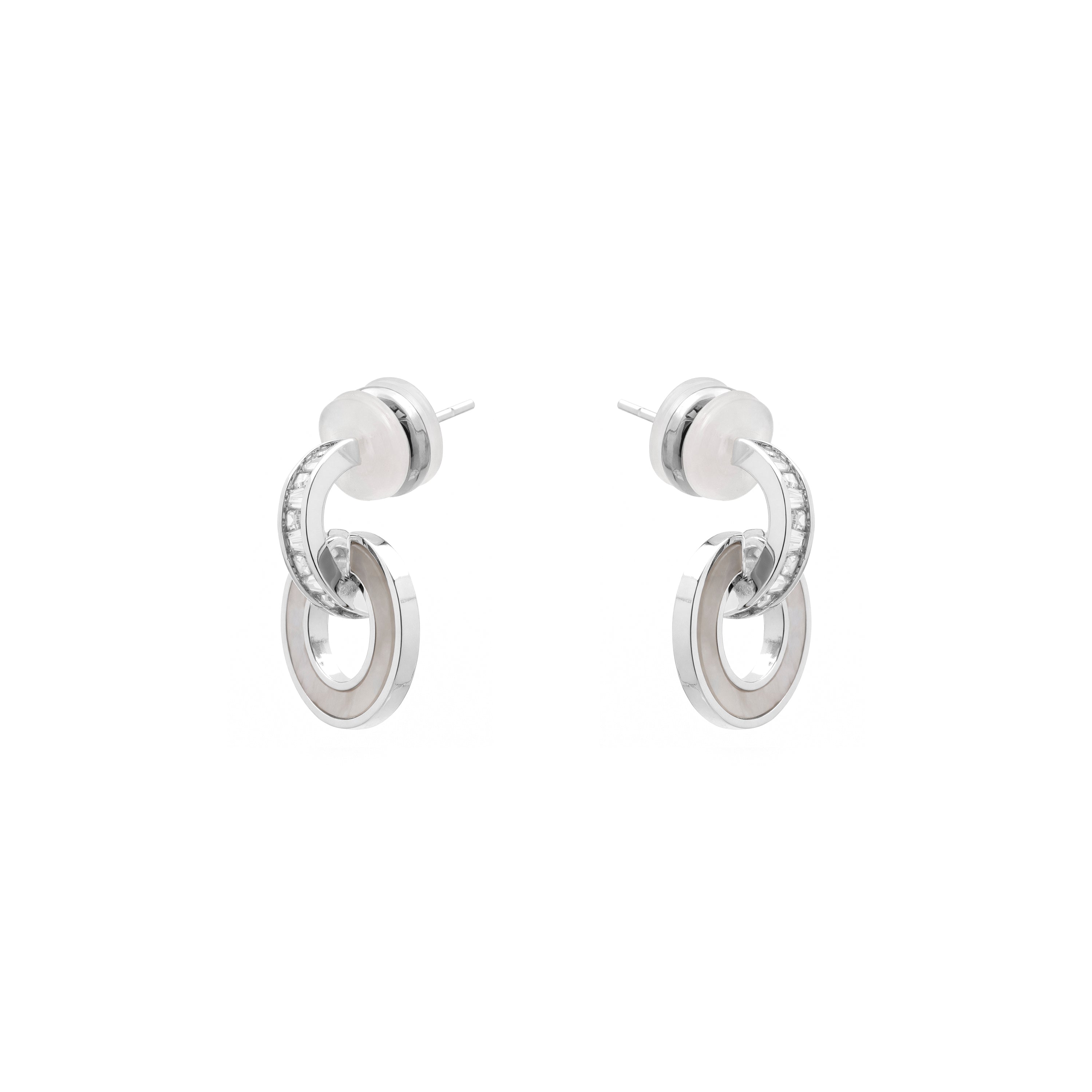 Pendientes de Circonita Brillante Acabado En Plata - Phasvi