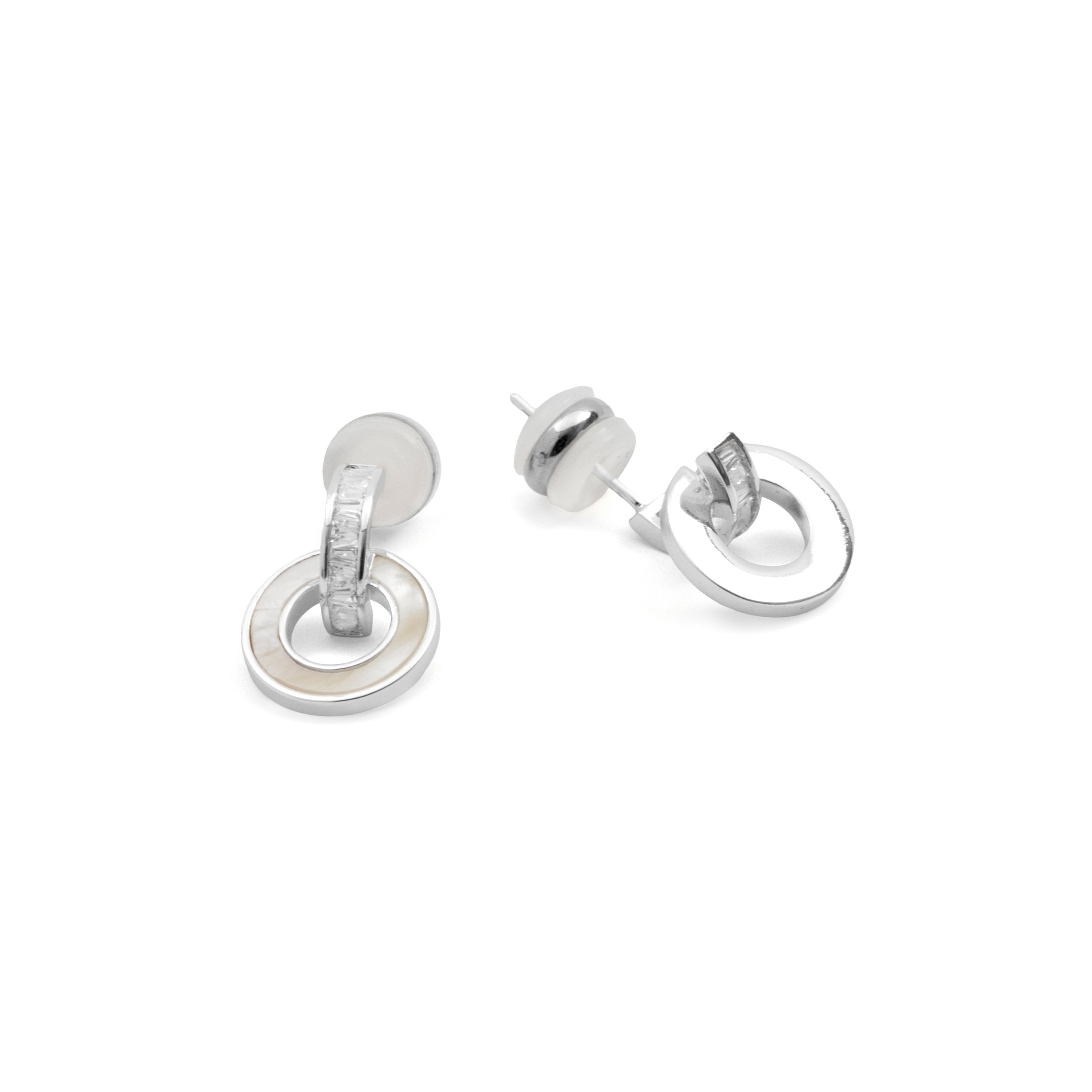 Pendientes de Circonita Brillante Acabado En Plata - Phasvi