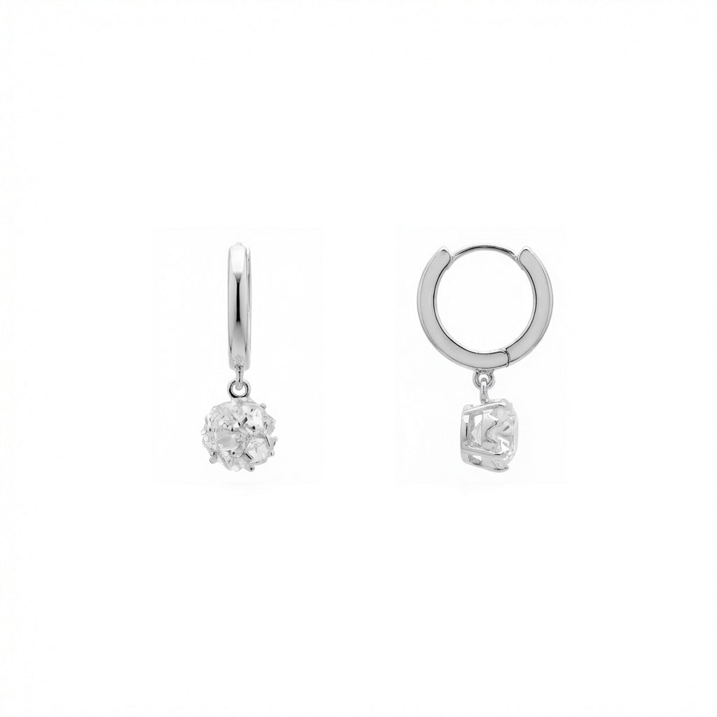 Silver-Plated Brilliant Zircon Earrings - Imruq