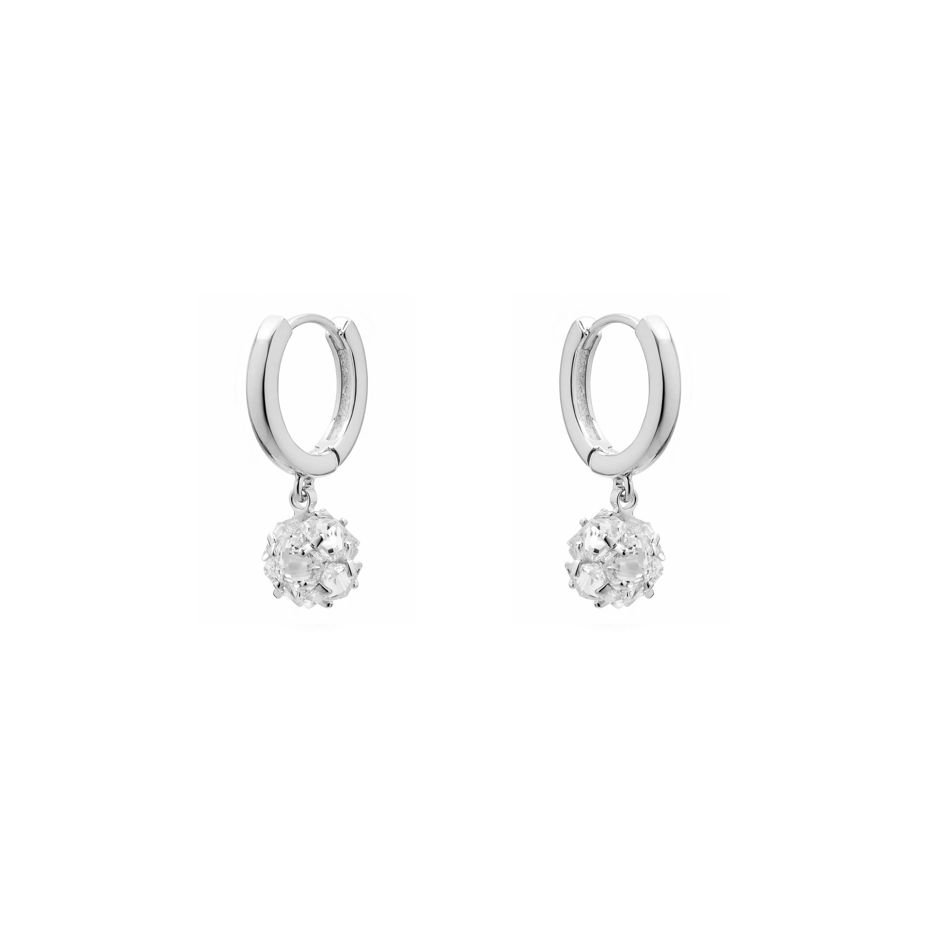 Silver-Plated Brilliant Zircon Earrings - Imruq