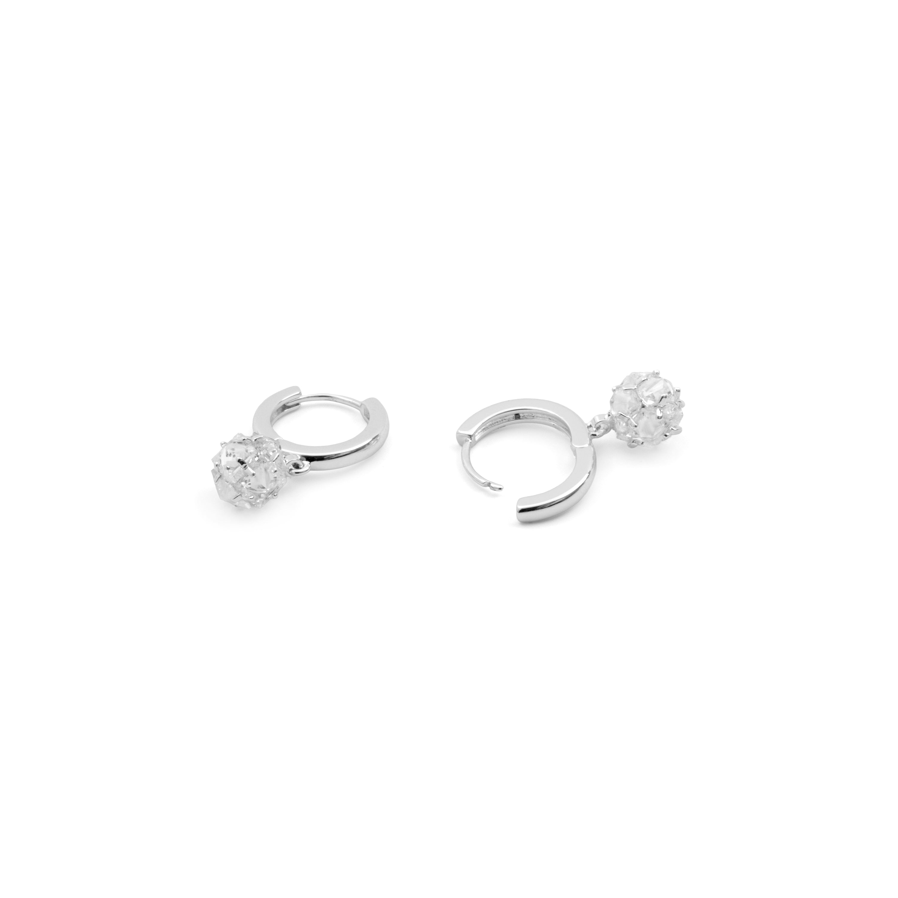Silver-Plated Brilliant Zircon Earrings - Imruq