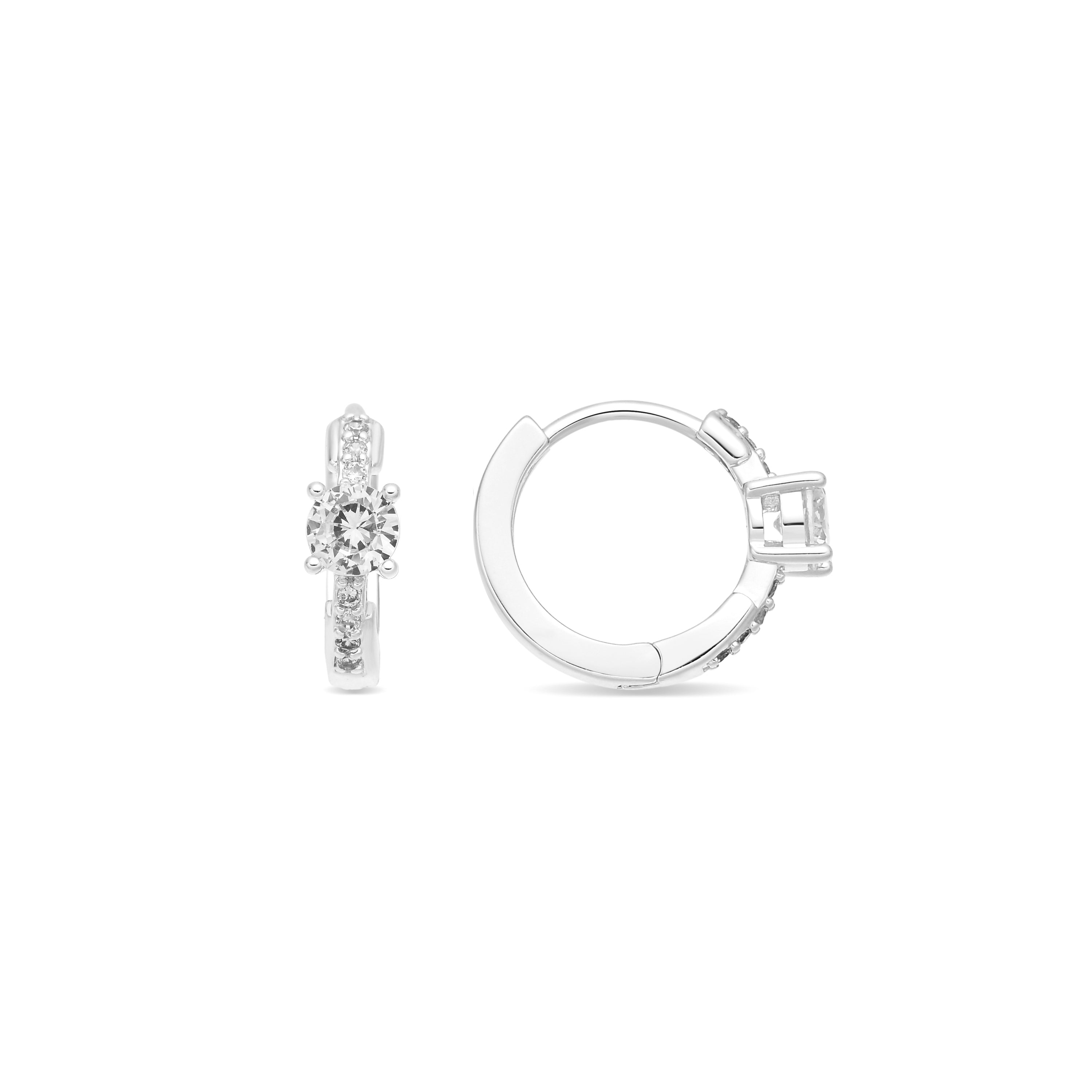 Brilliant Zircon Earrings Silver Plated - Thorn