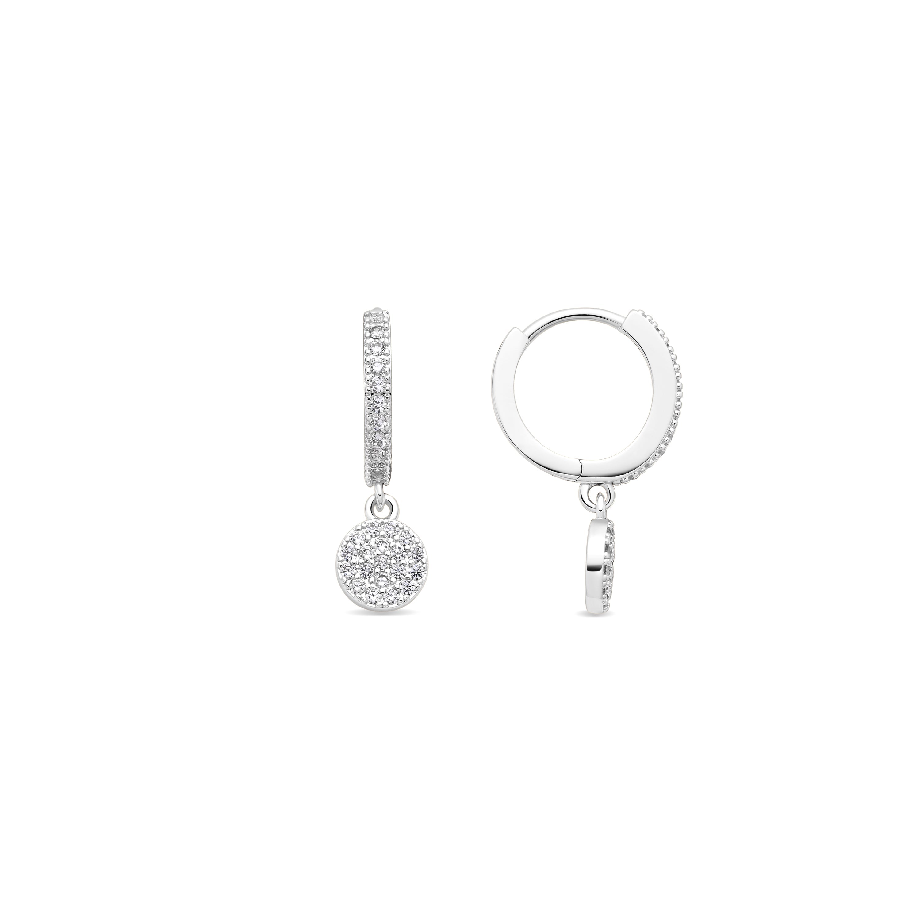 Brilliant Zircon Silver Plated Earrings - Canuw