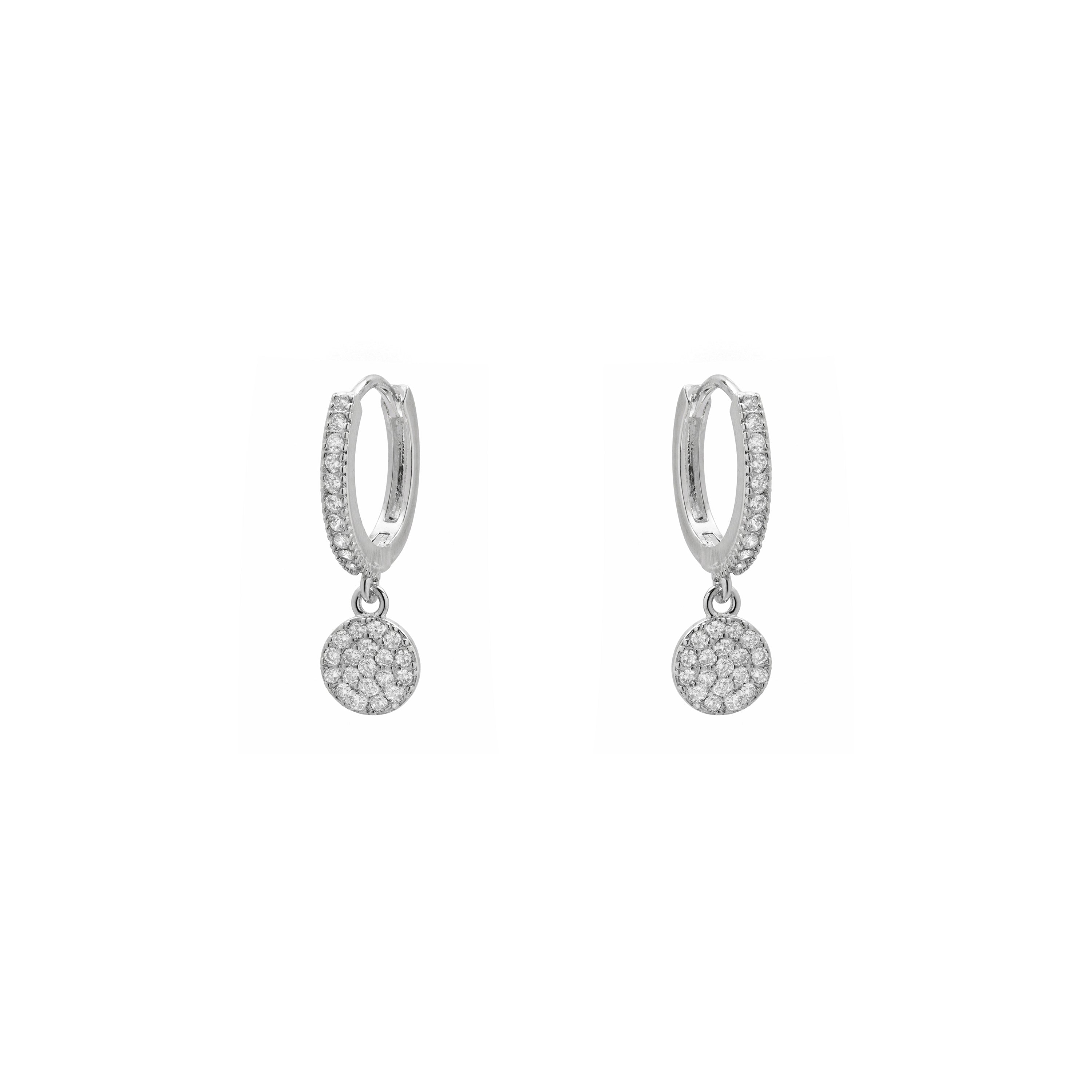 Brilliant Zircon Silver Plated Earrings - Canuw