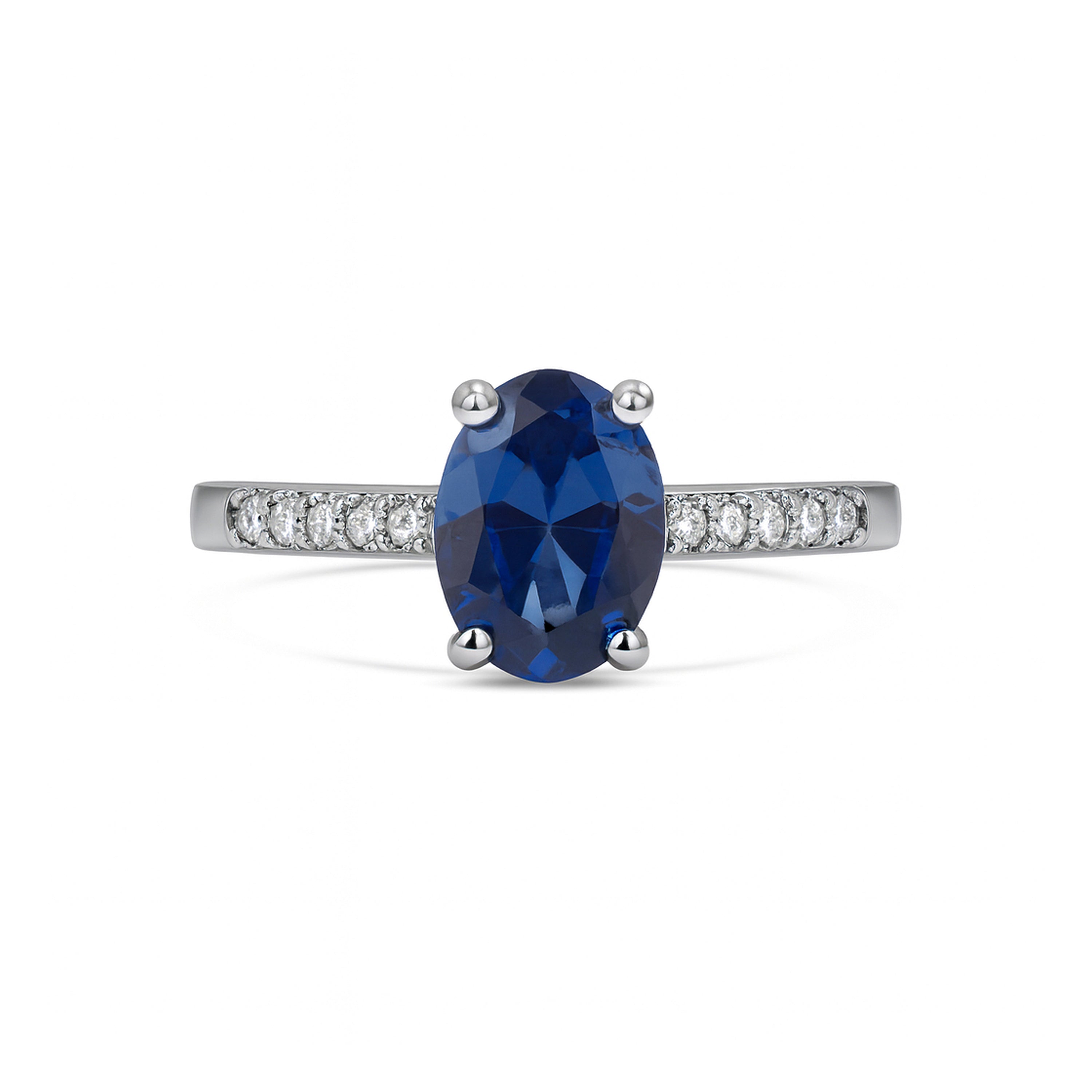Rhodium-plated Tanzanite Zircon Ring - Misze