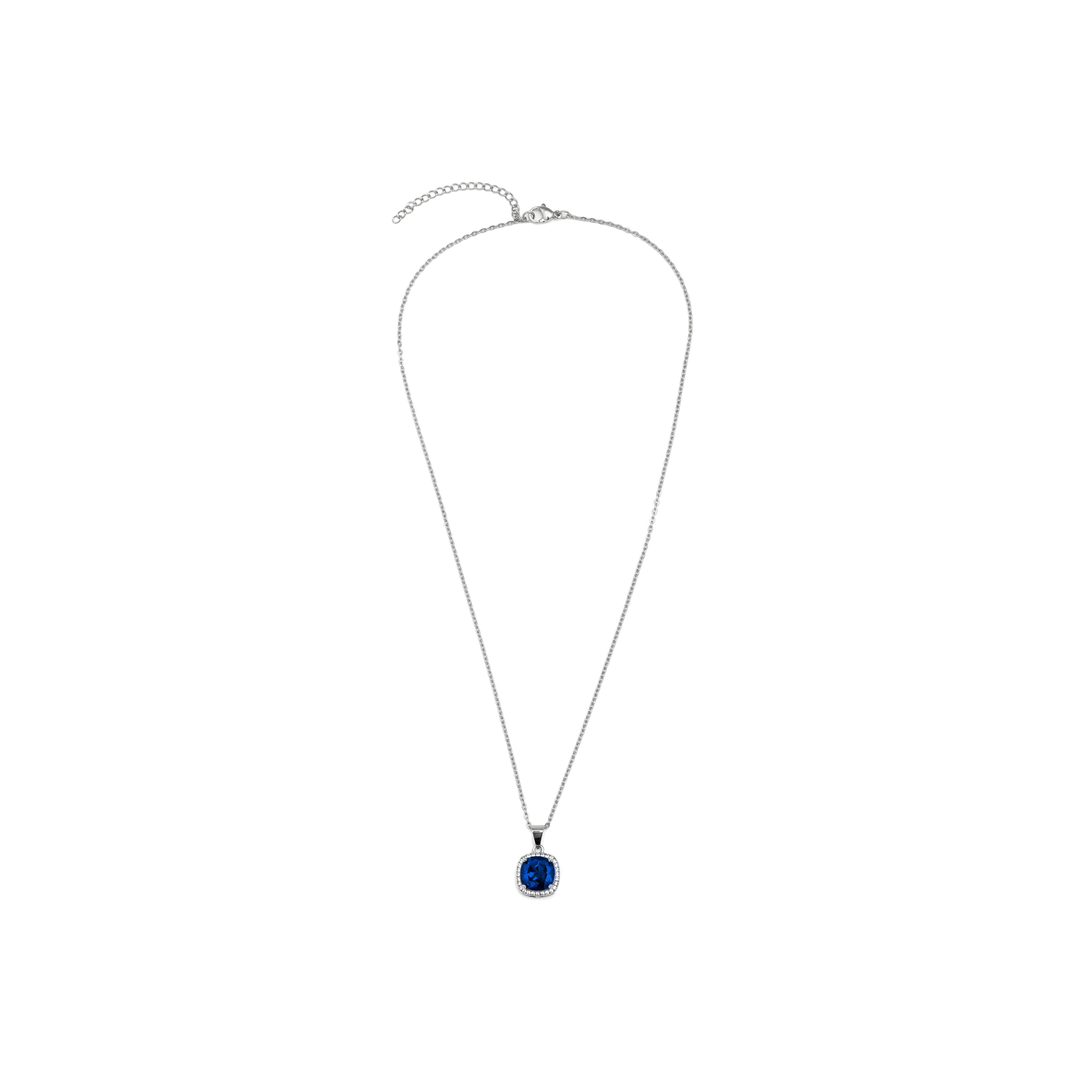 Rhodium plated Tanzanite Zirconia Necklace - Kada