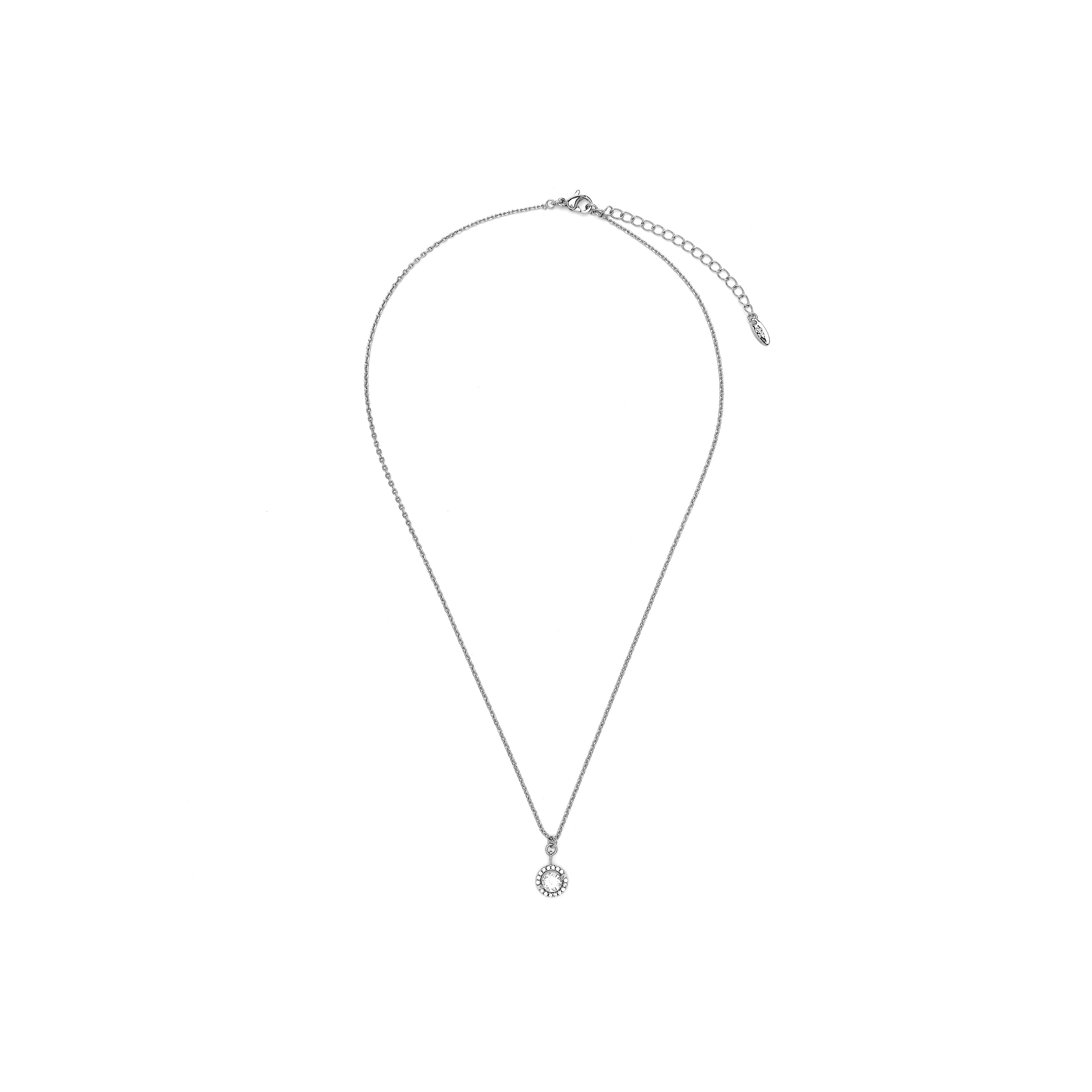 Silver-plated necklace with brilliant cubic zirconia - Chenion