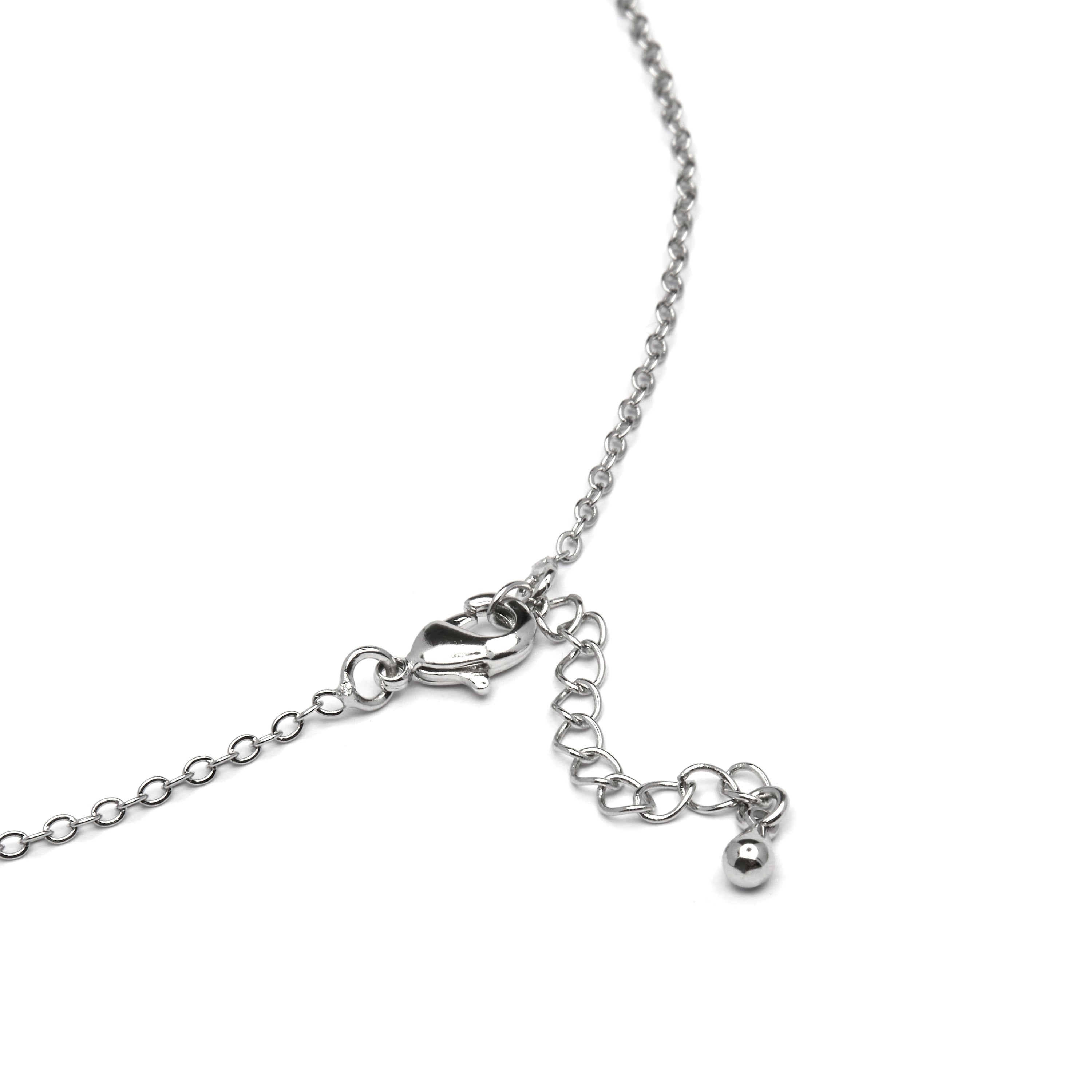 Rhodium-plated Sparkling Zirconia Necklace - Alphabet