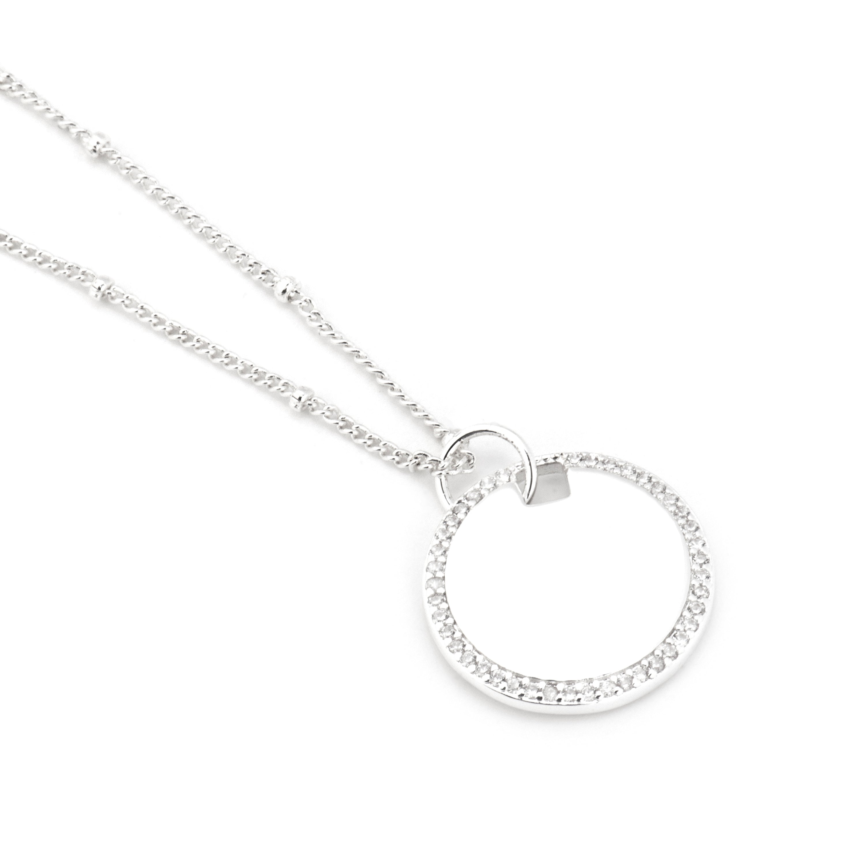 Collar con Circonita Brillante acabado plata - Sansai