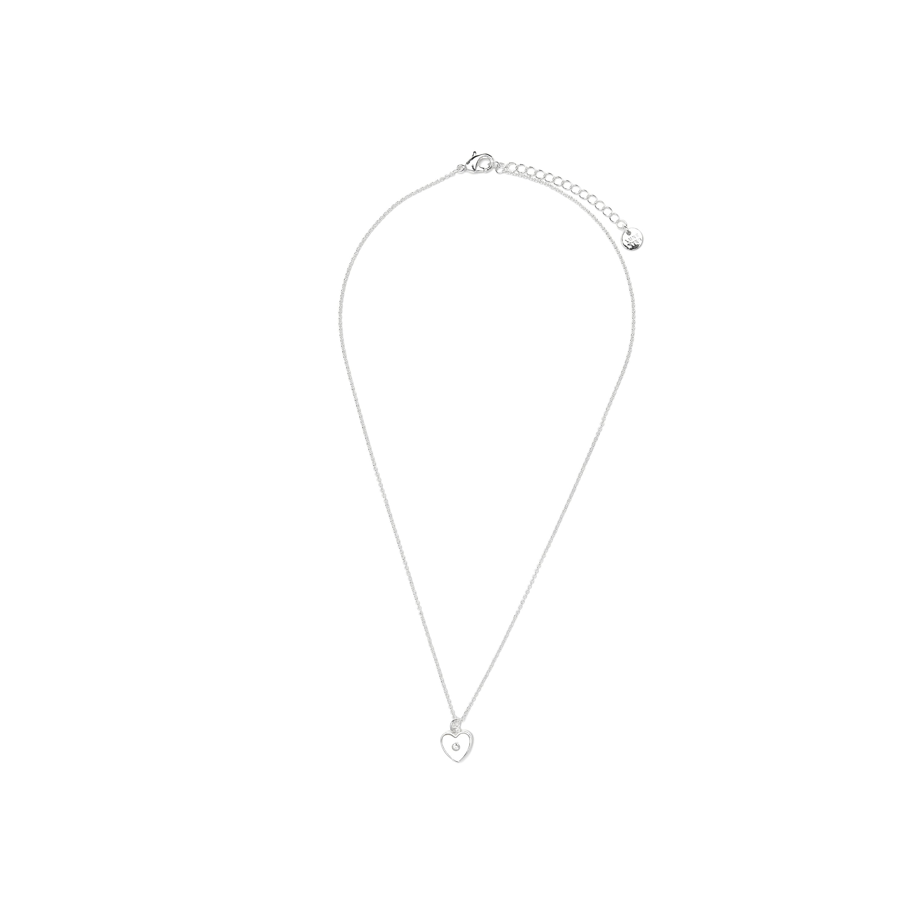 Silver and White Mother of Pearl Necklace - Heart
