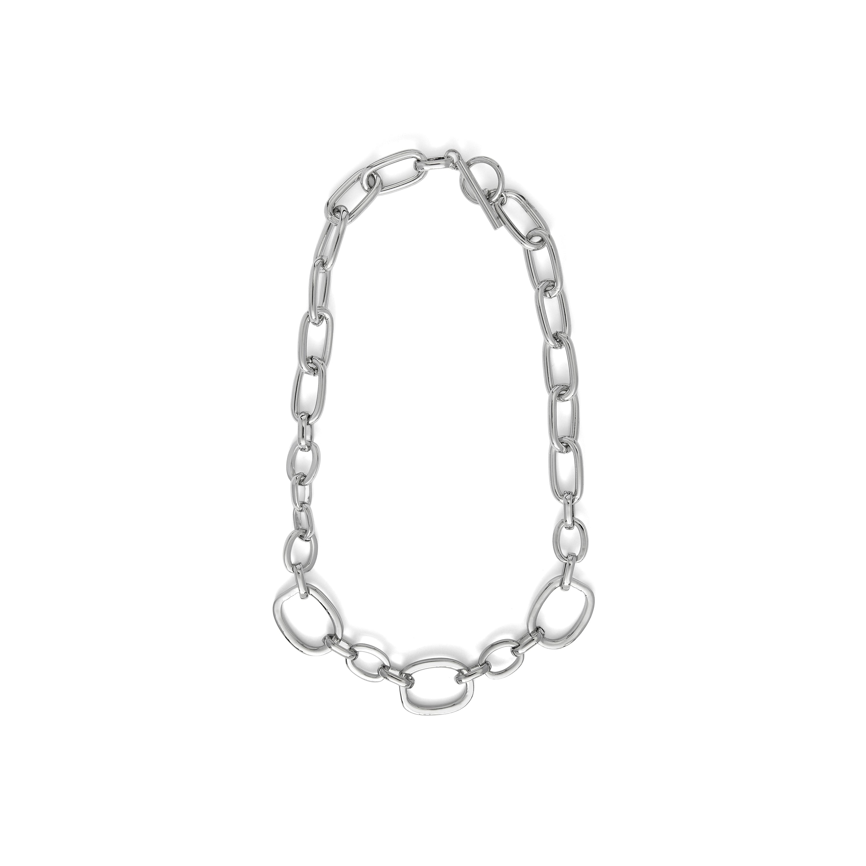 Rhodium-plated necklace - Danli