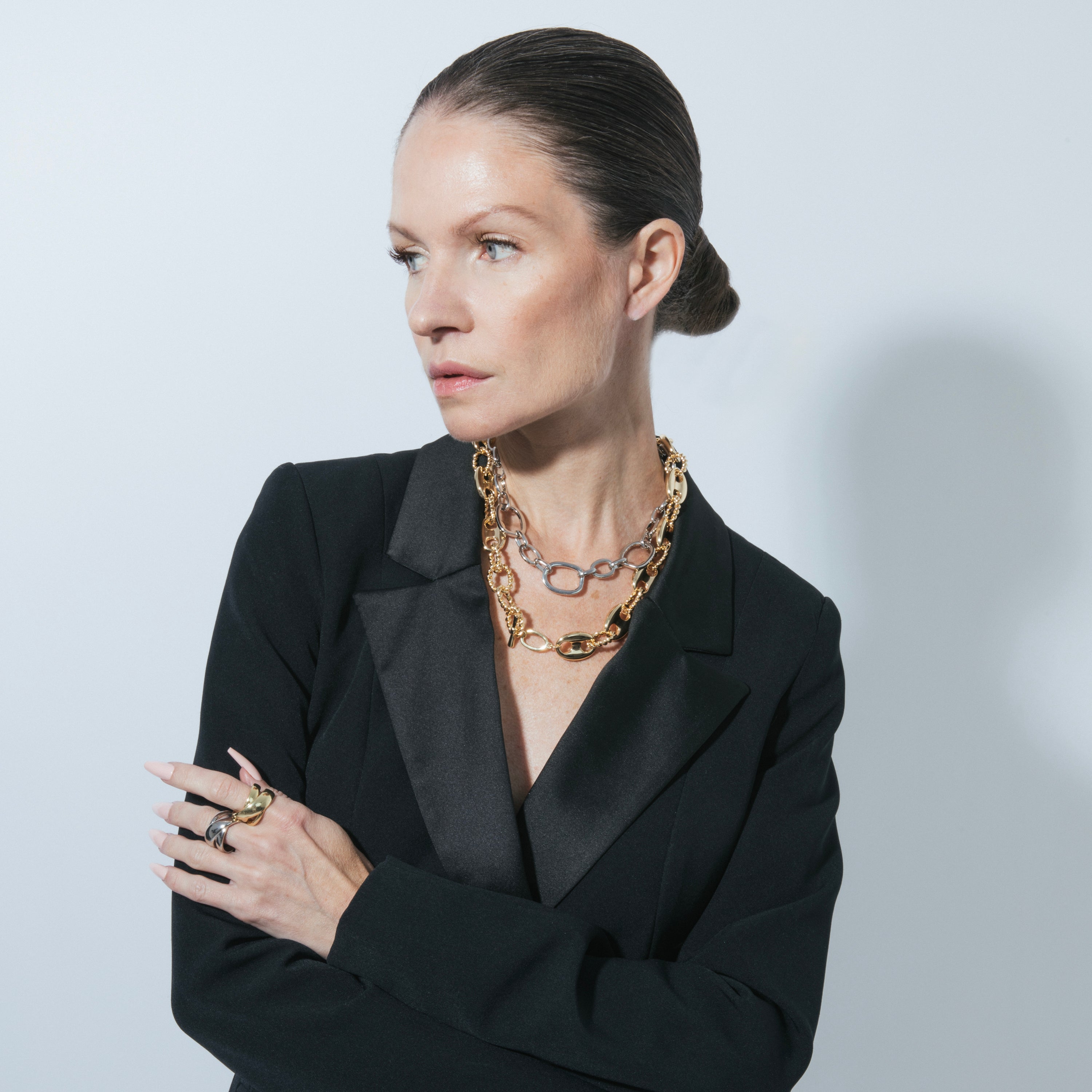 Rhodium-plated necklace - Danli