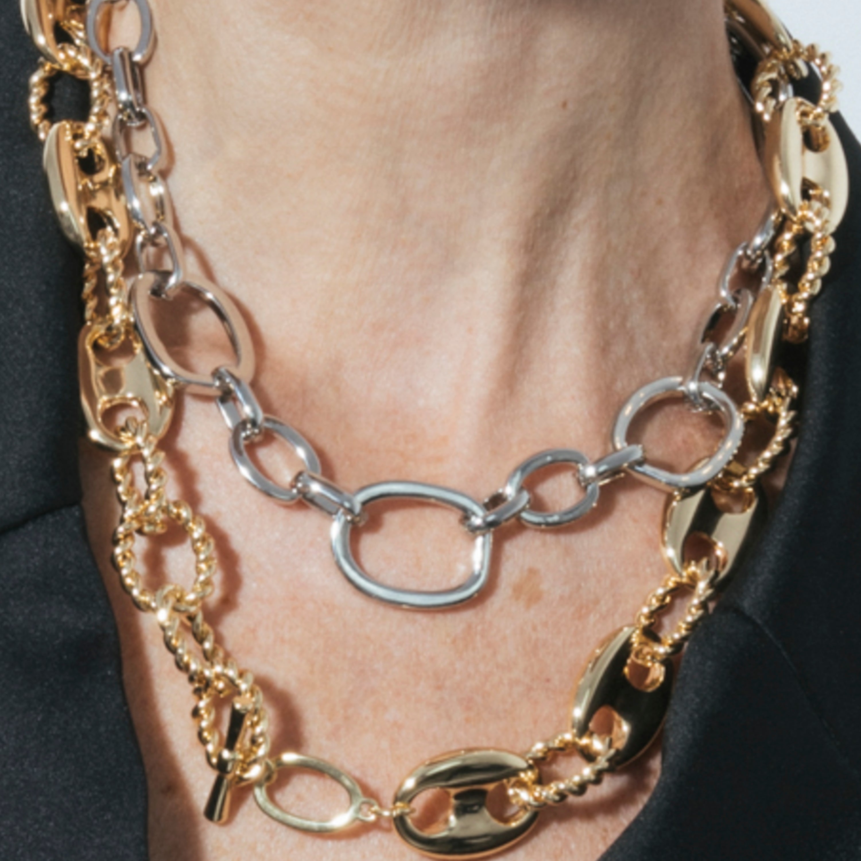 Rhodium-plated necklace - Danli