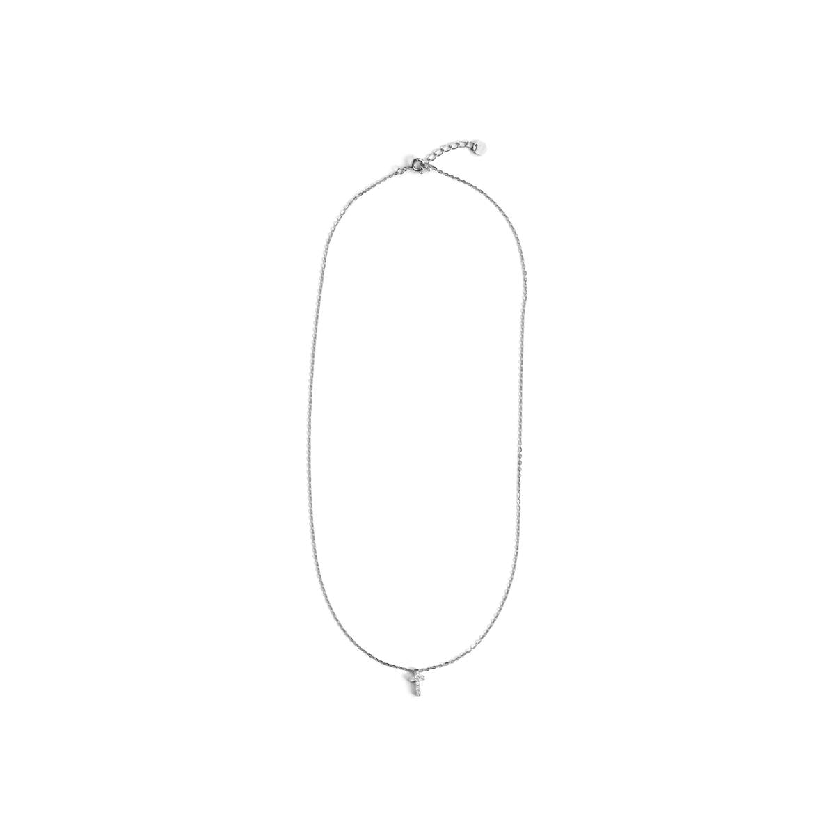 Rhodium-plated Brilliant Zircon Necklace - Askom