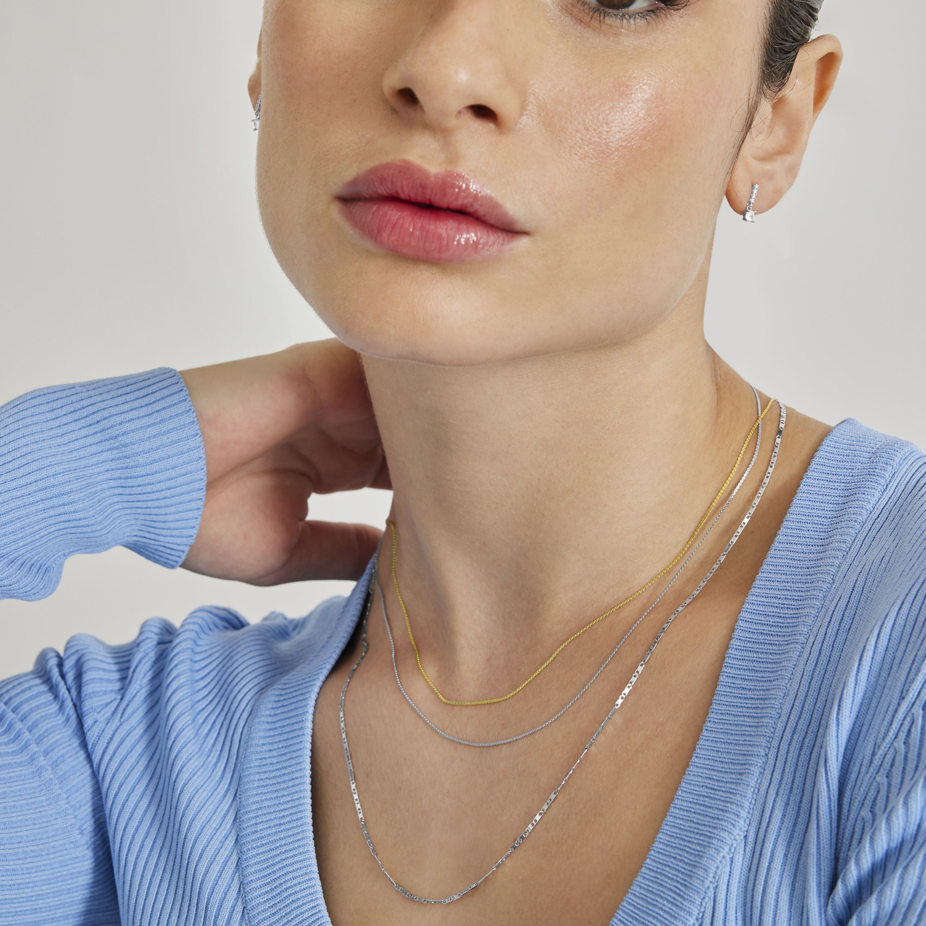 Rhodium-plated necklace - Farak