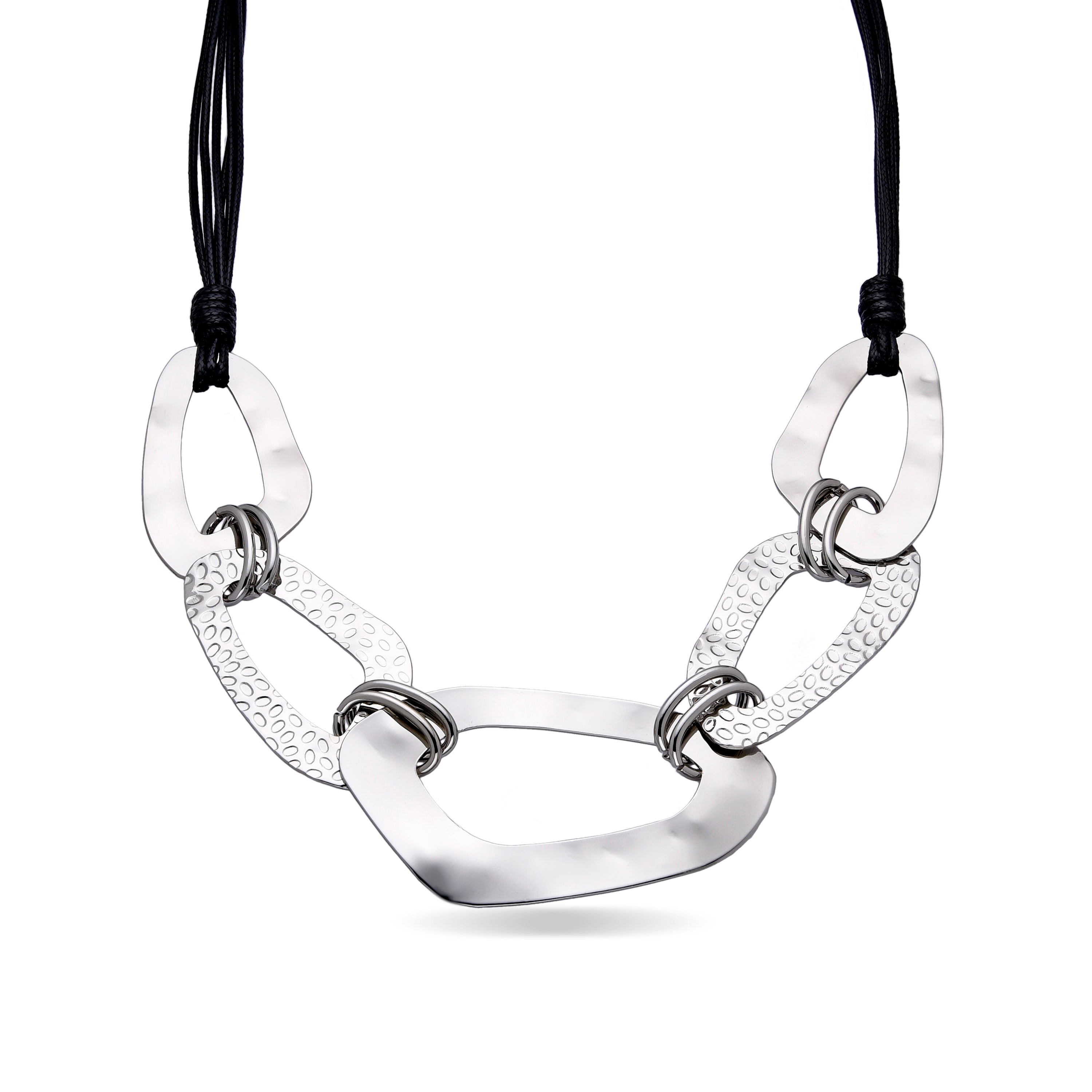Rhodium-finished necklace - Utbe