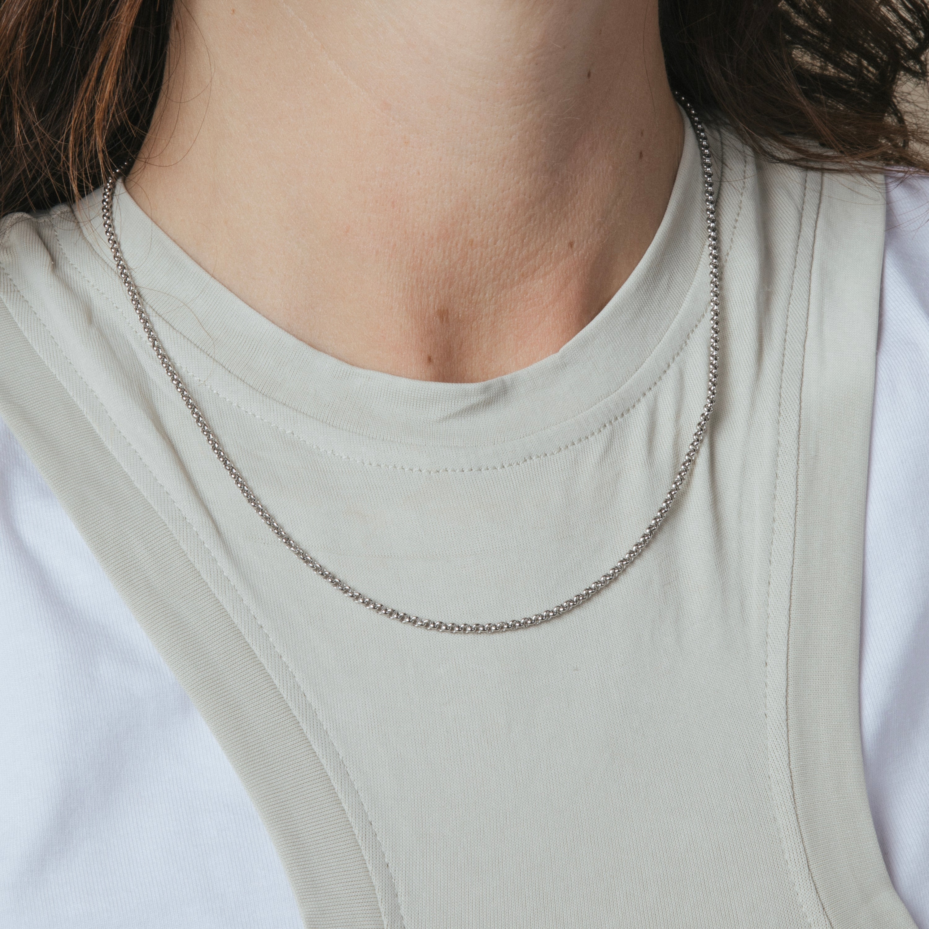 45cm rhodium-plated necklace - Thoth
