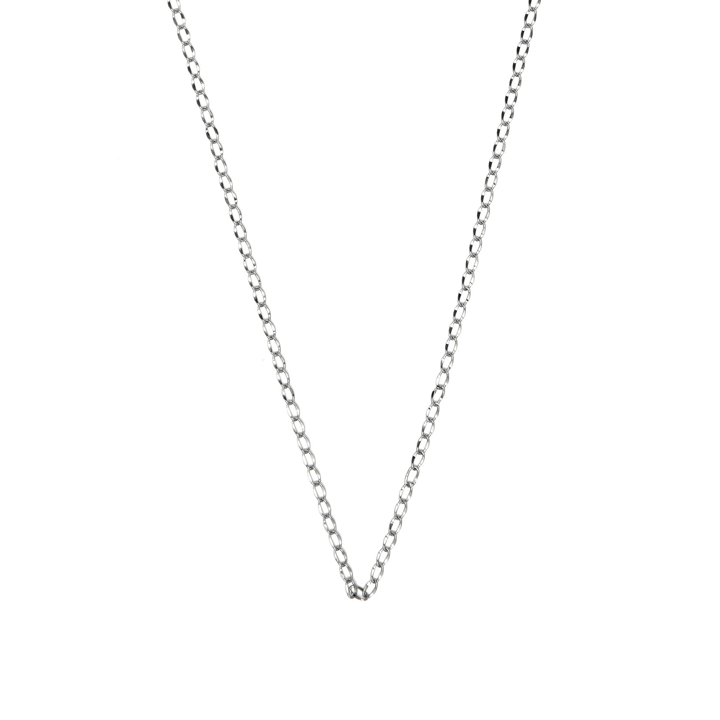 50 cm rhodium-plated necklace - Zalo