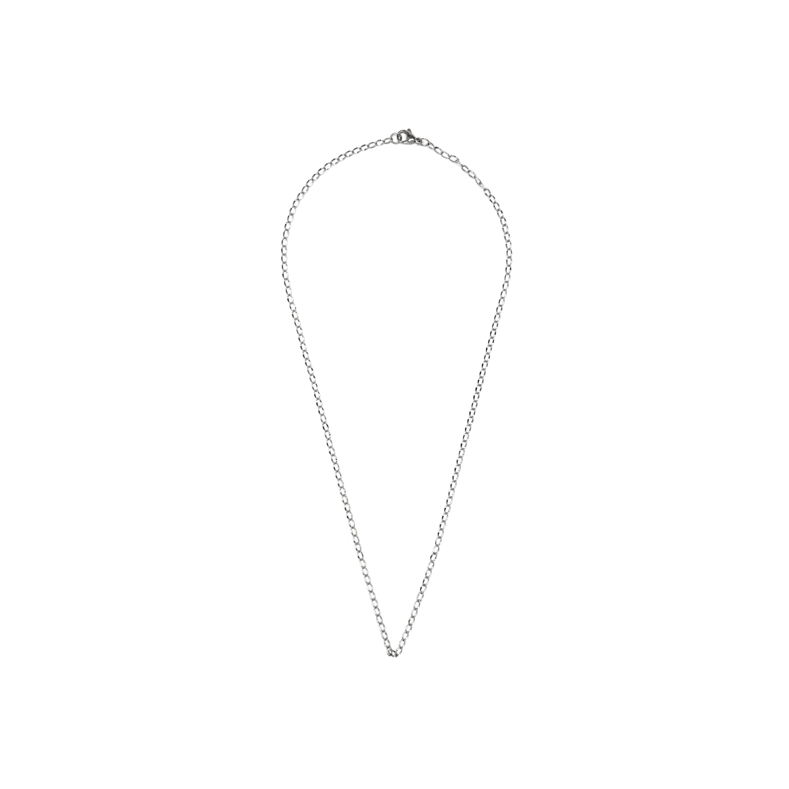 50 cm rhodium-plated necklace - Zalo
