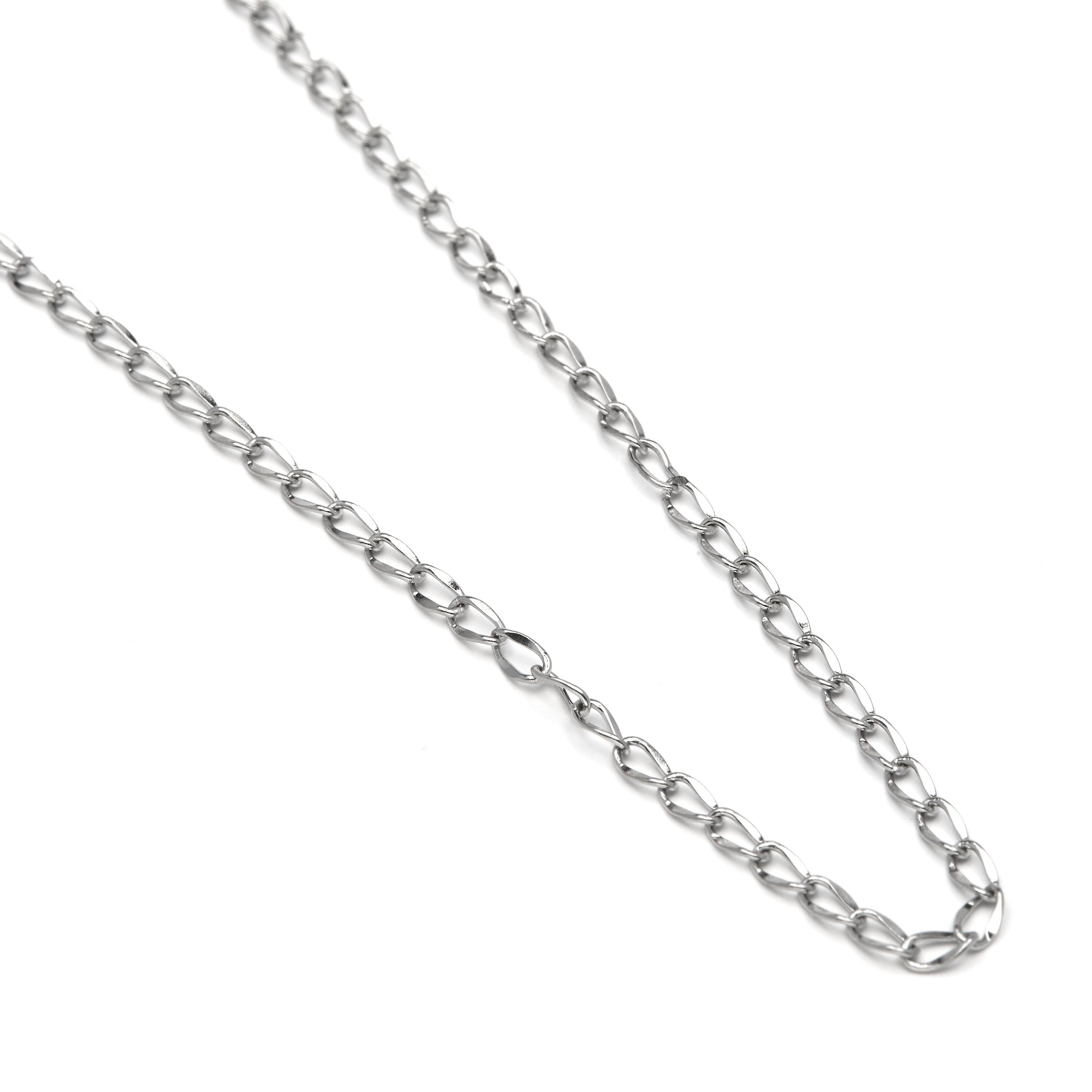 50 cm rhodium-plated necklace - Zalo