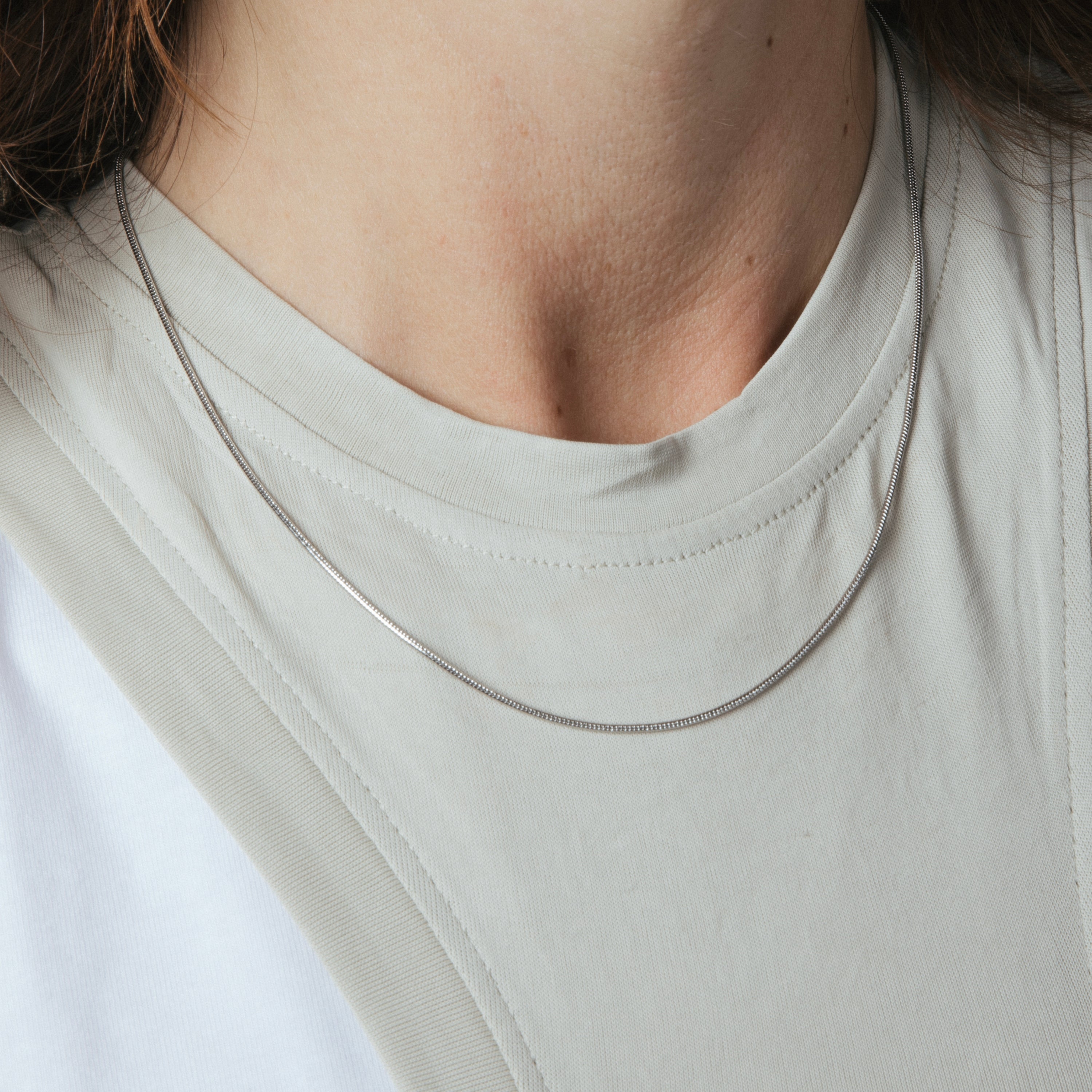 45cm rhodium-plated necklace - Axio