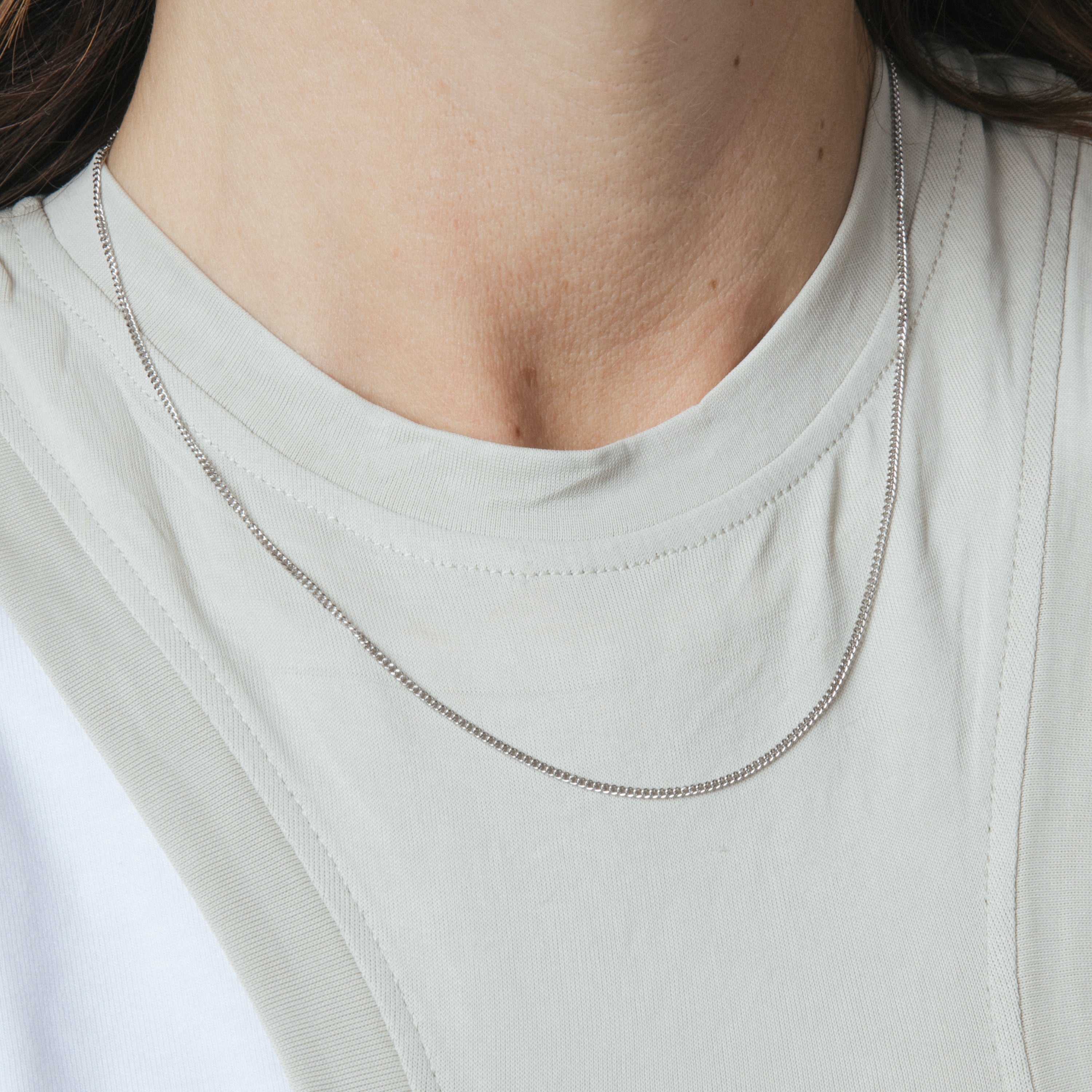 45cm rhodium-plated necklace - Sayas