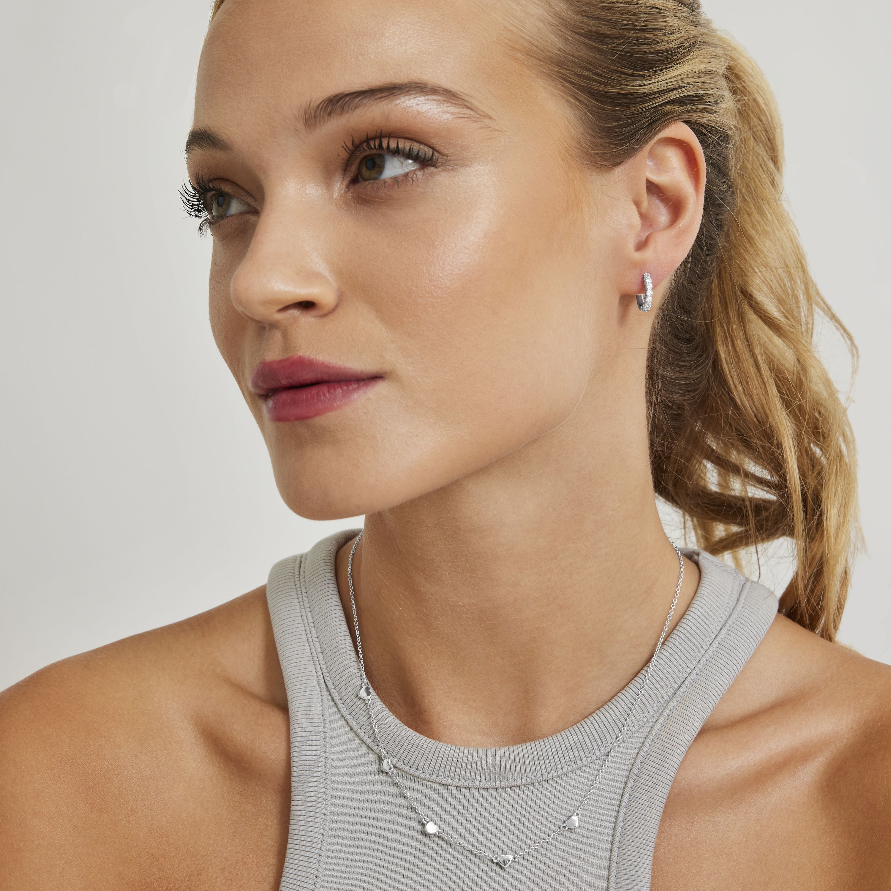 Rhodium-plated necklace - Moham