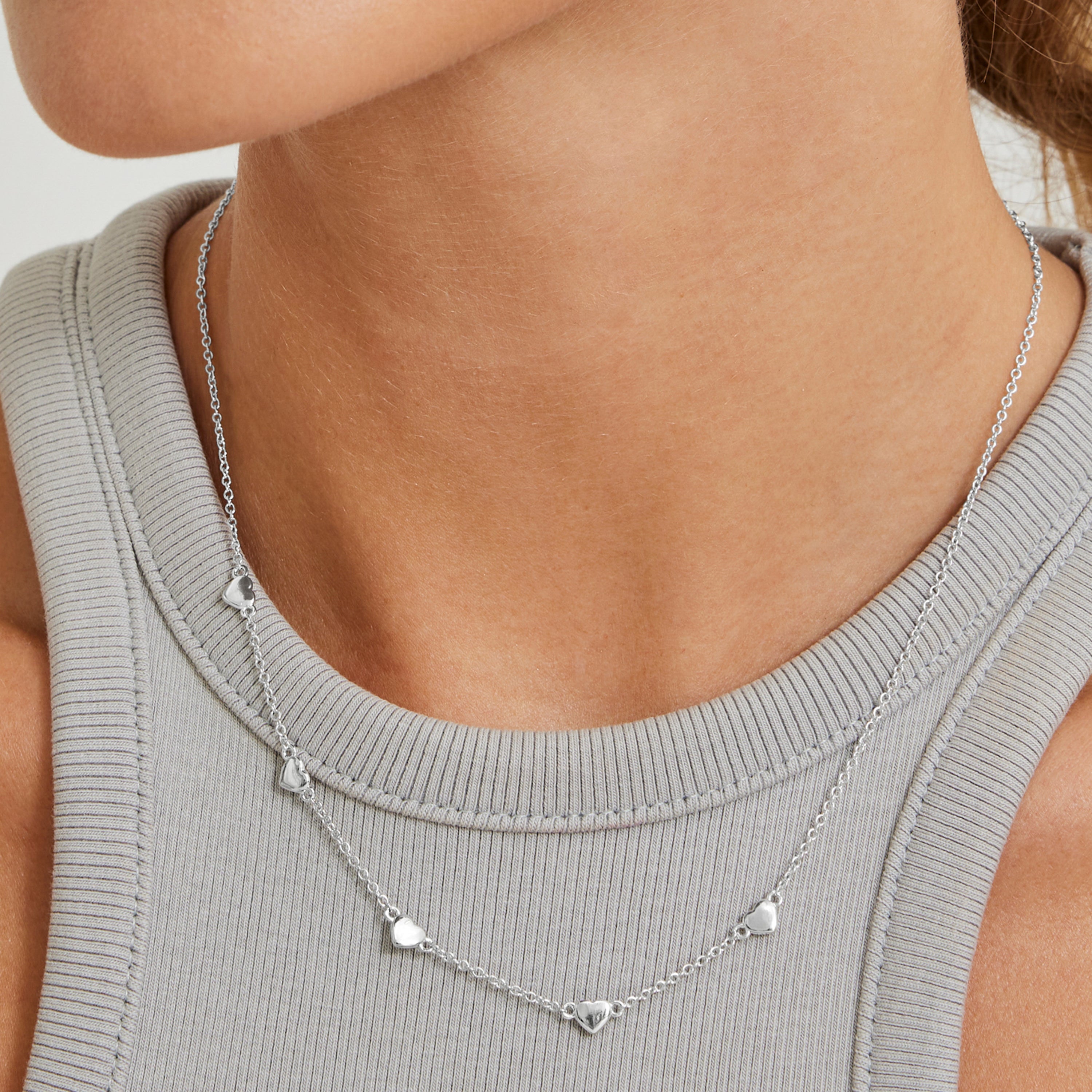 Rhodium-plated necklace - Moham