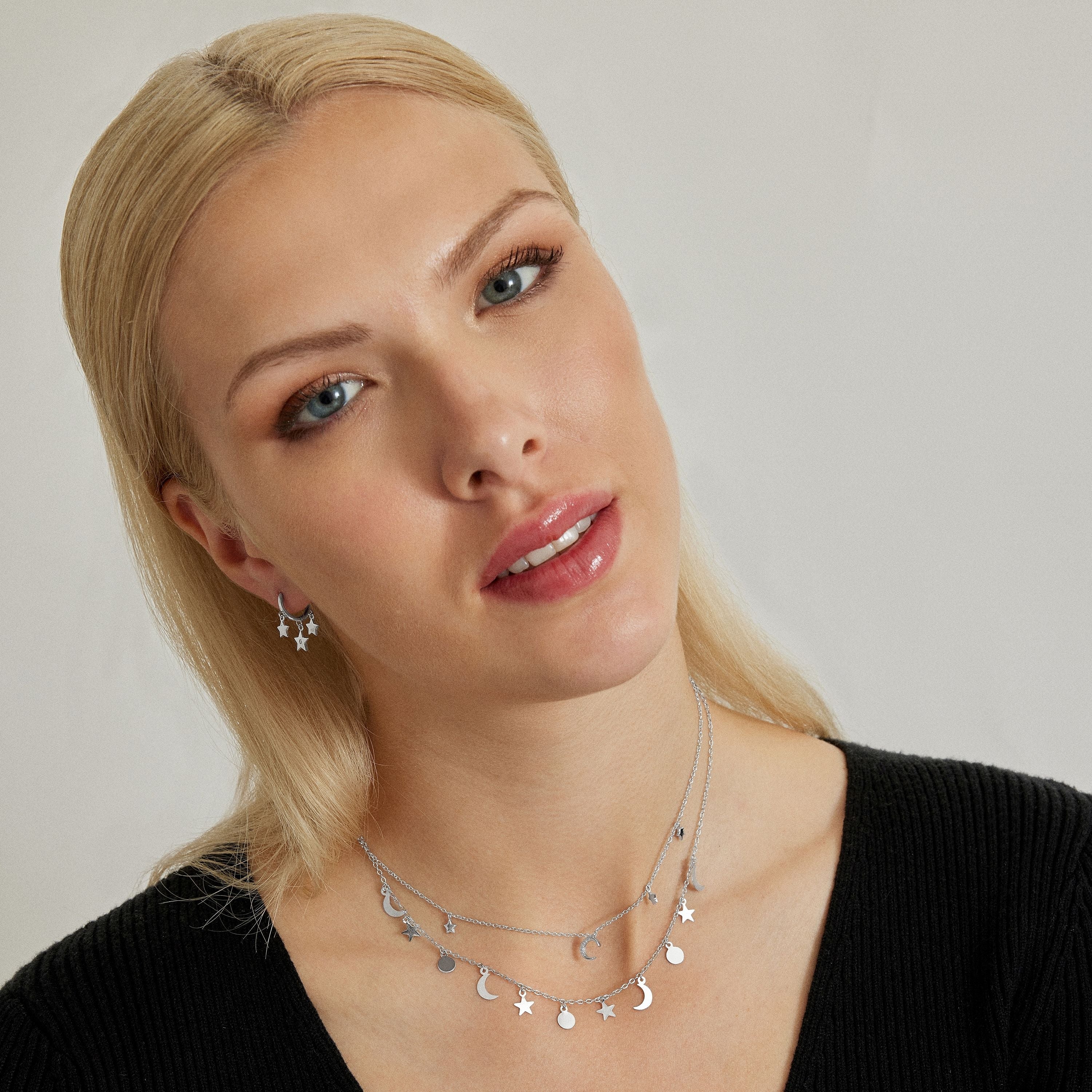 Rhodium-plated necklace - Resal