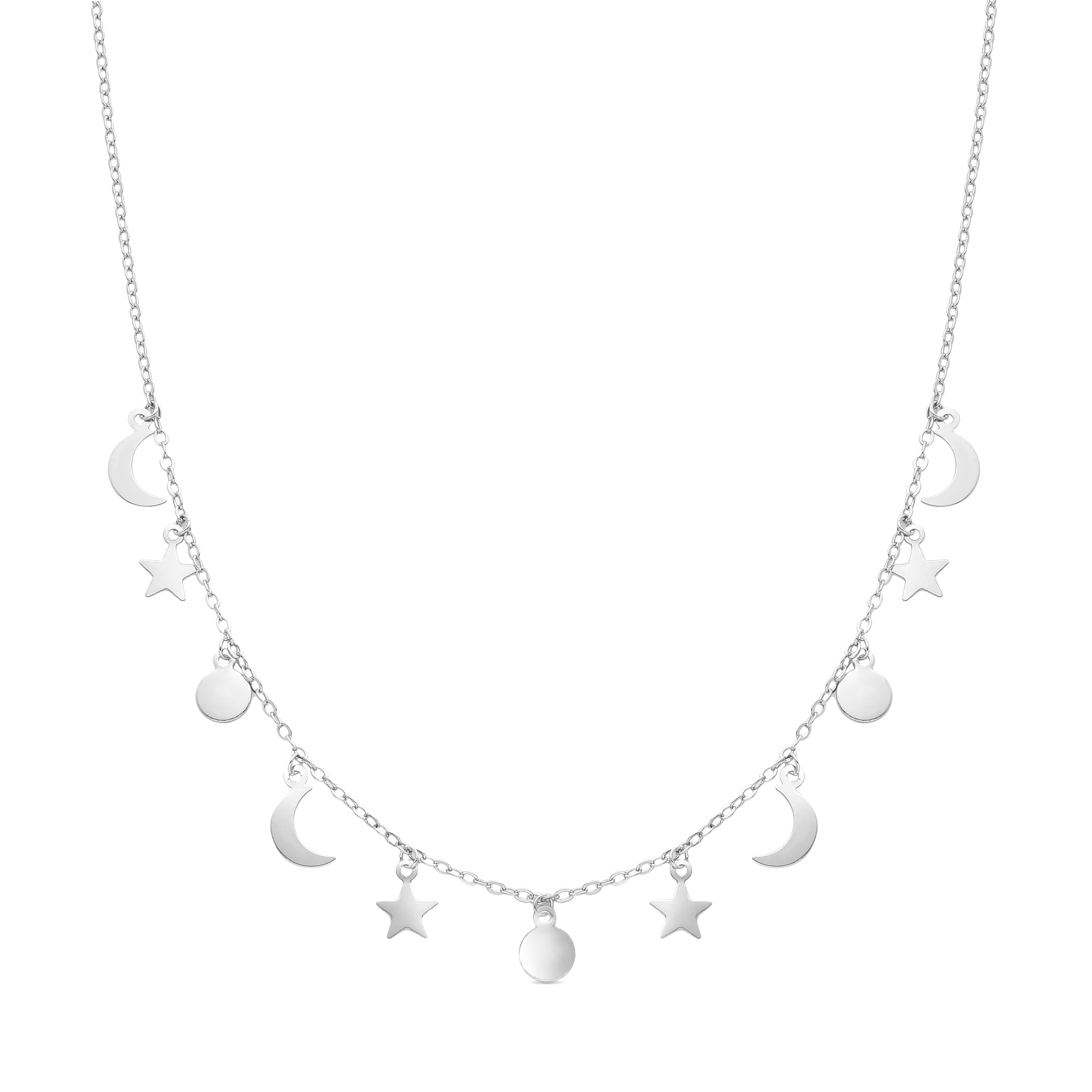 Rhodium-plated necklace - Rasay