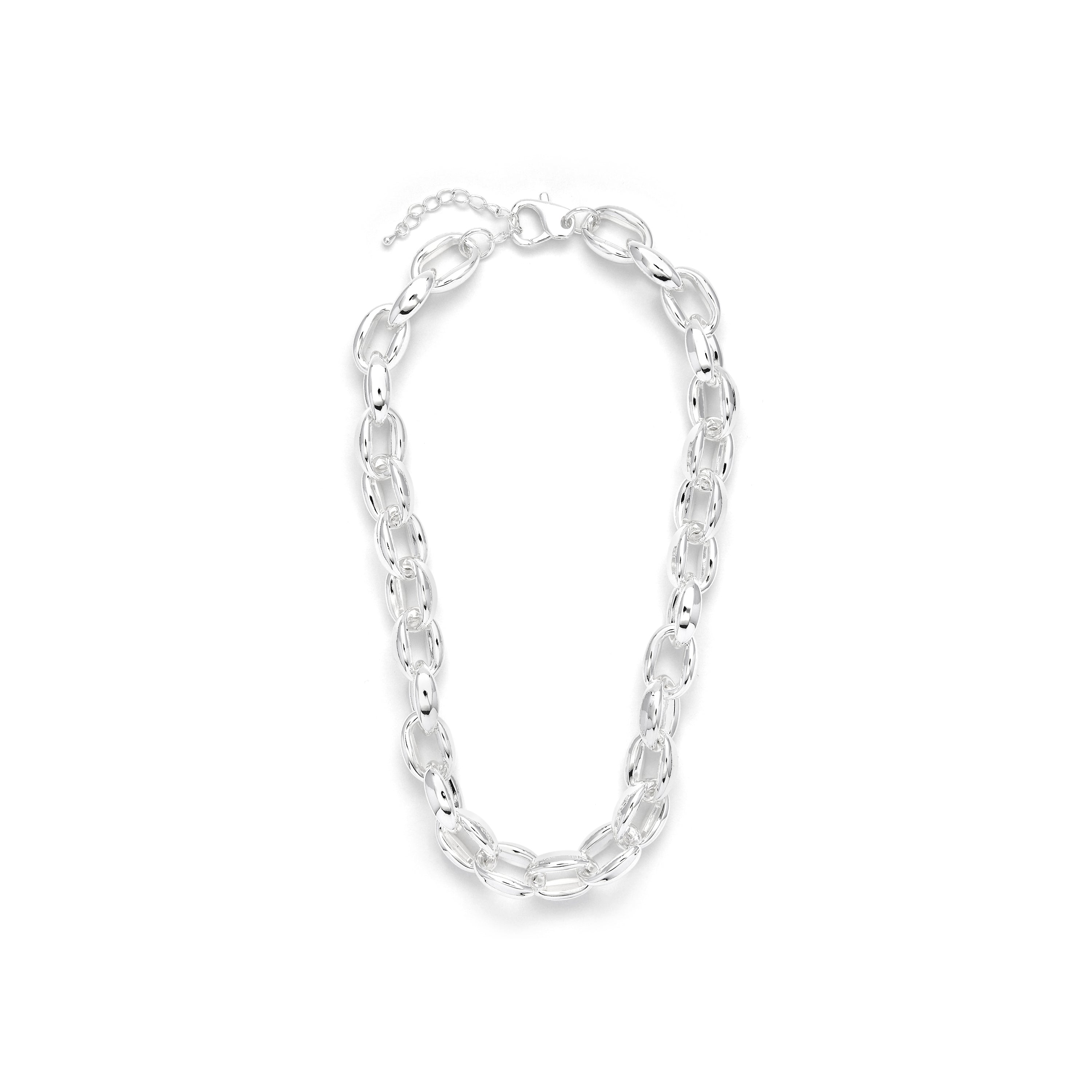 45cm rhodium plated necklace - Aula