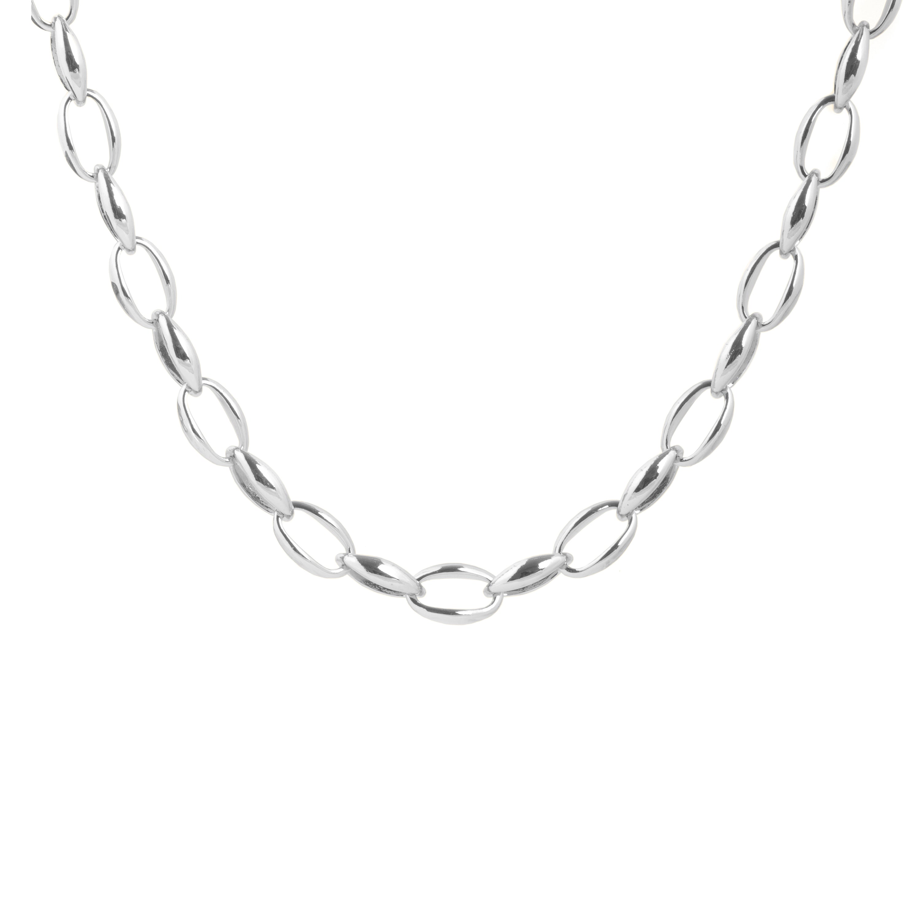 42cm rhodium-plated necklace - Hande