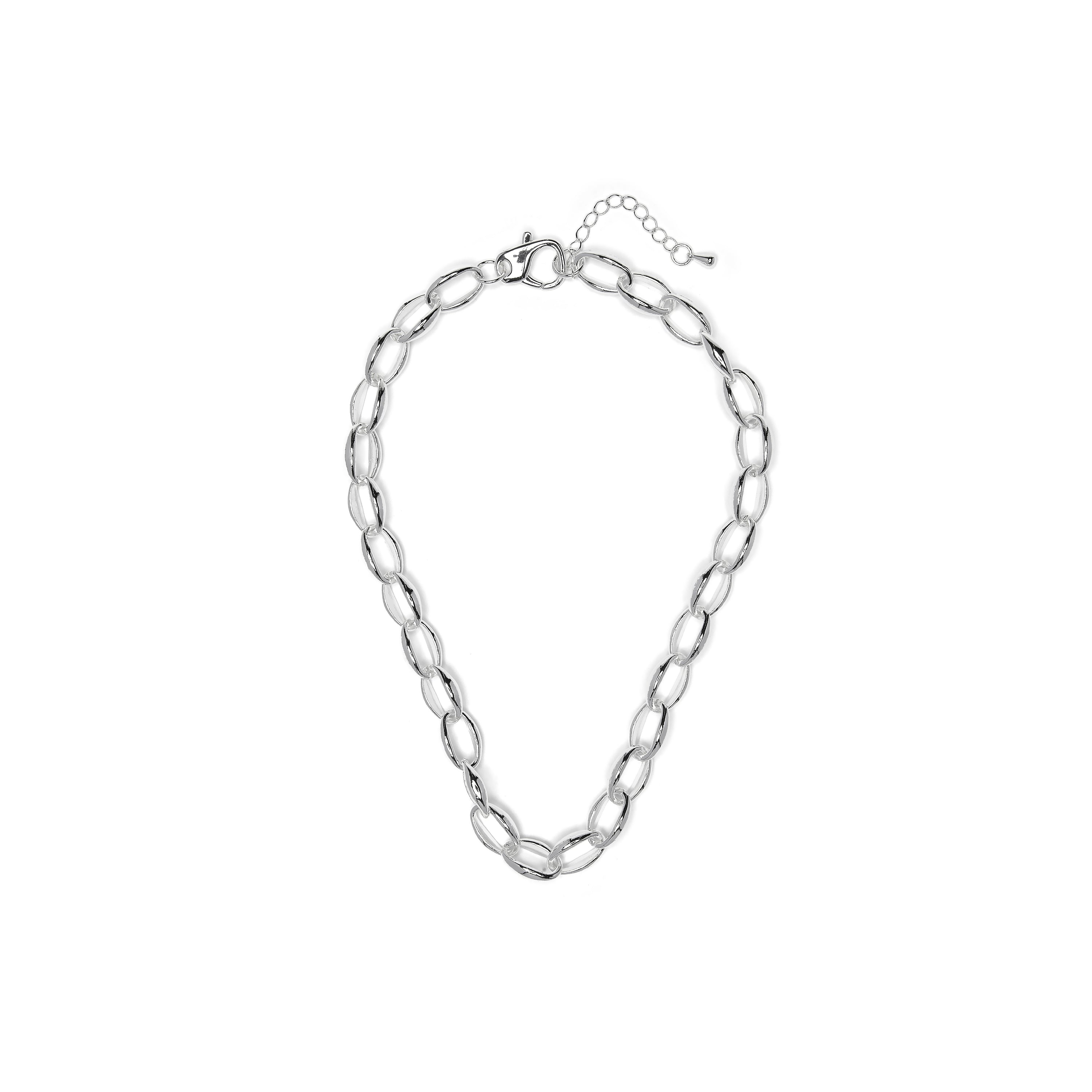 42cm rhodium-plated necklace - Hande