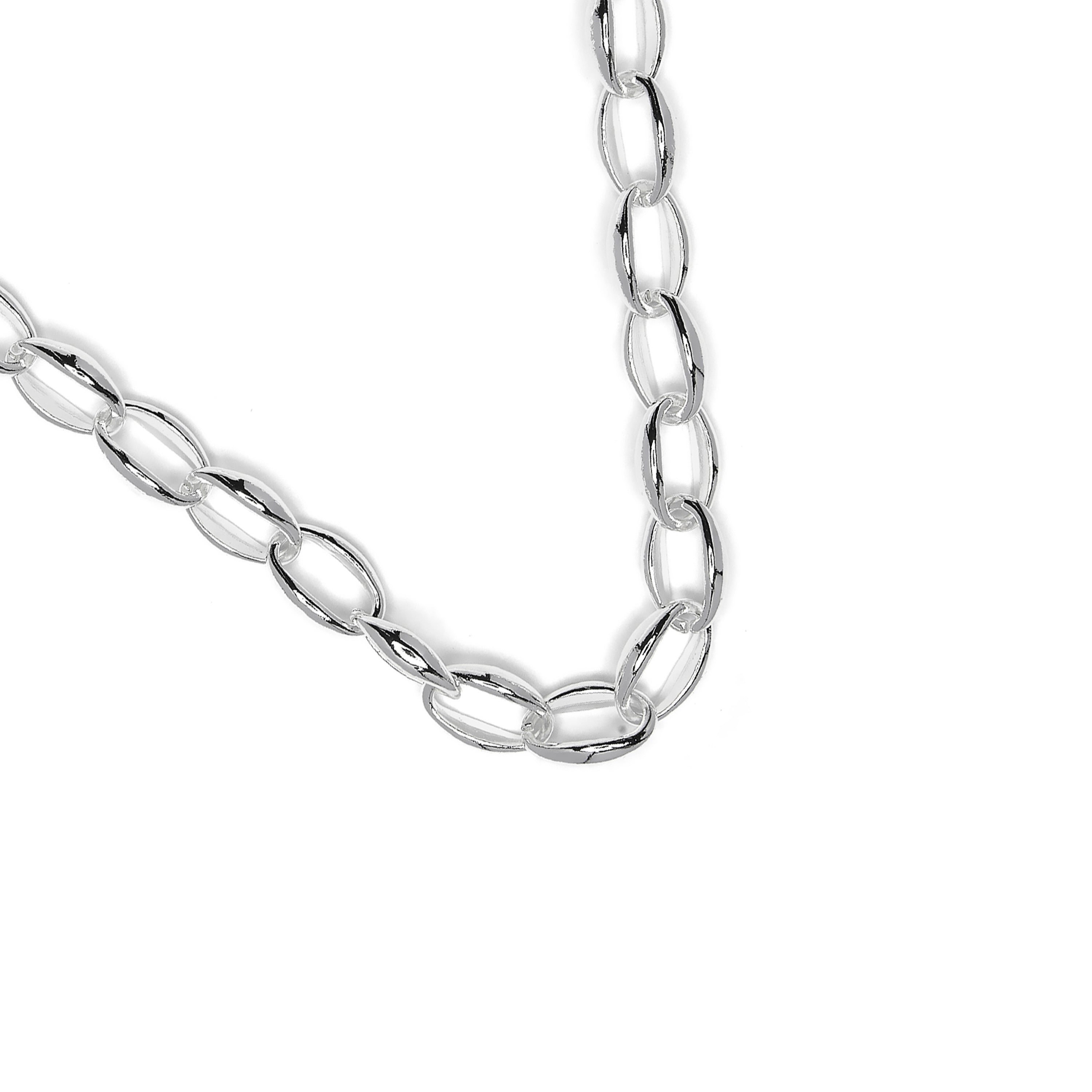42cm rhodium-plated necklace - Hande