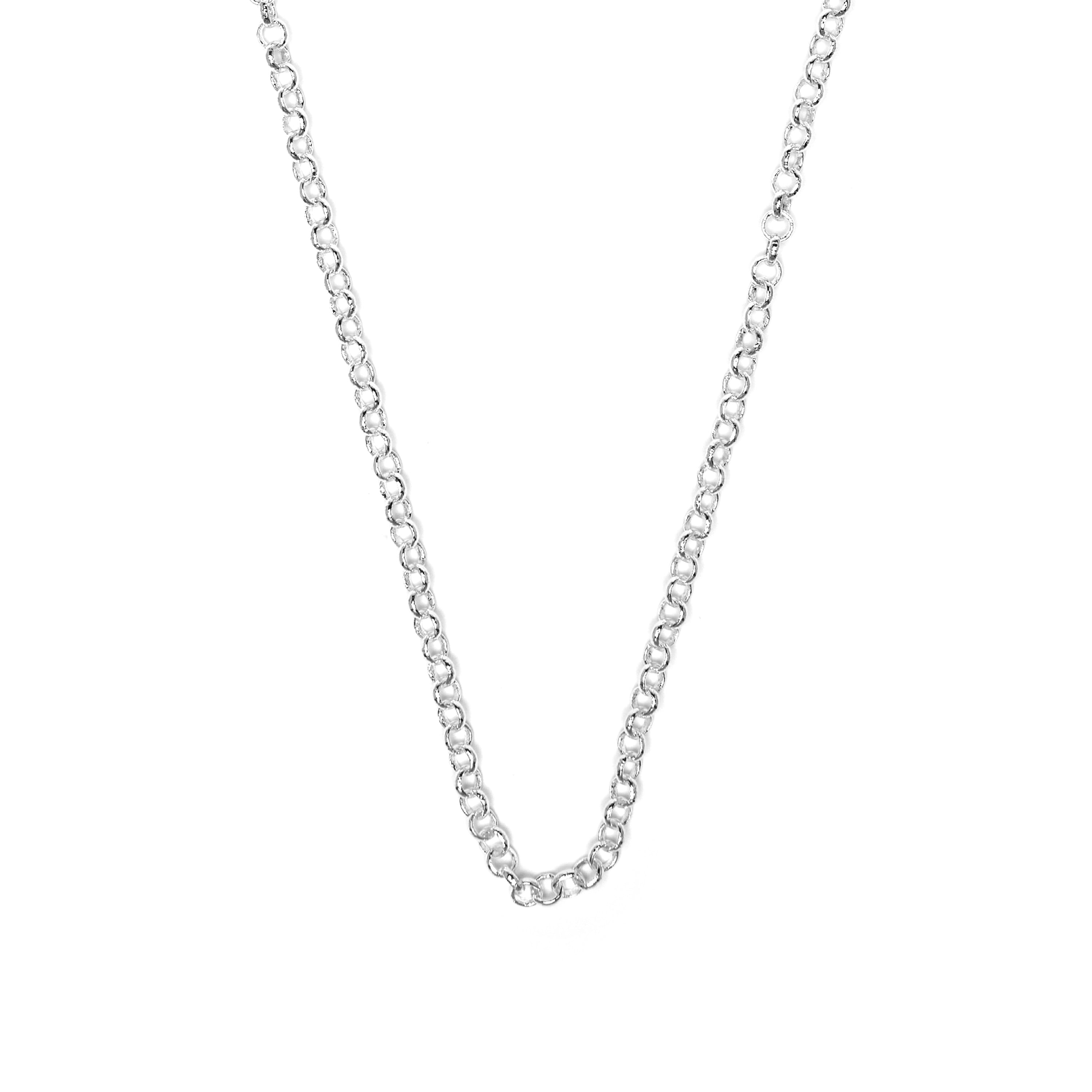 Rhodium-plated 50cm necklace - Lakbra