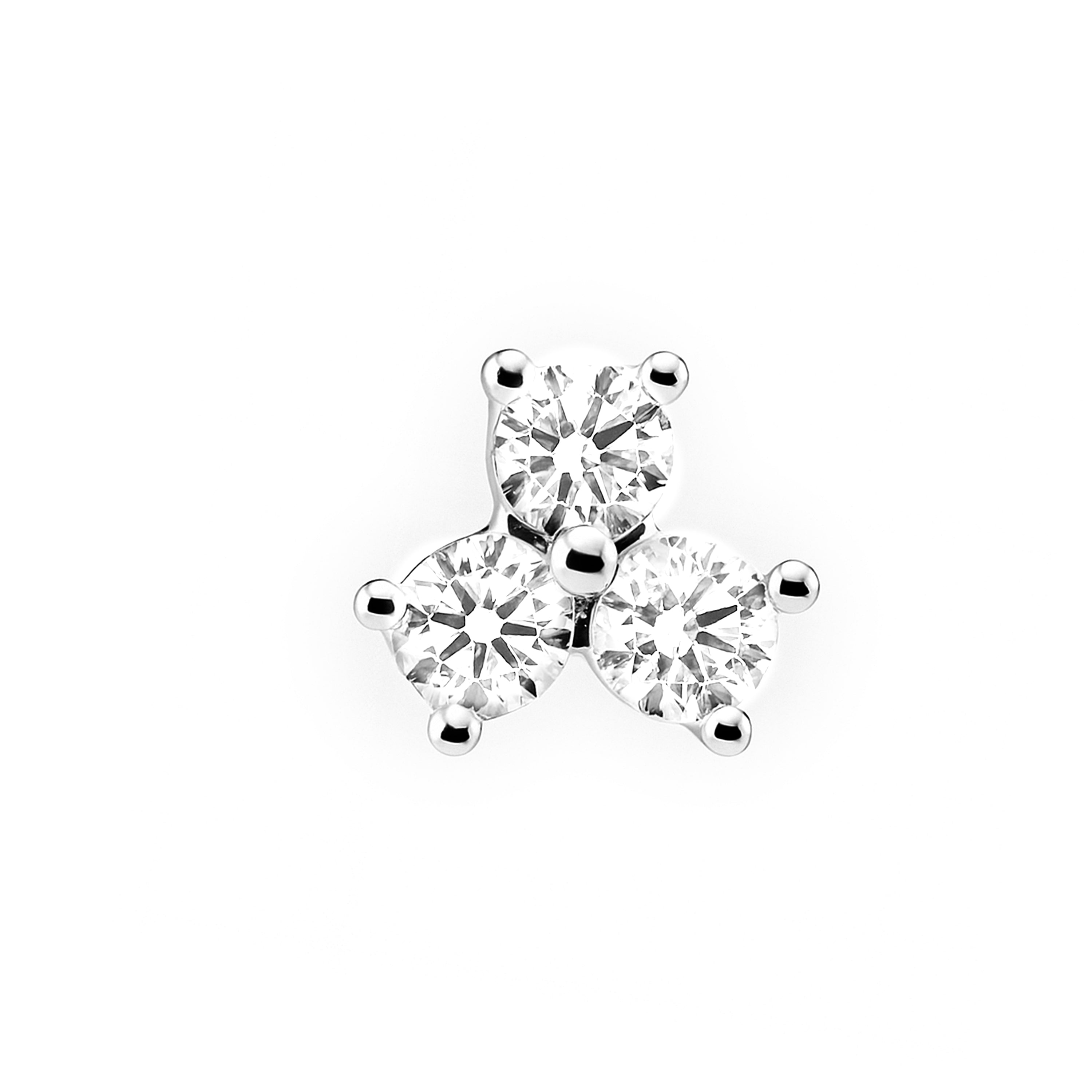 Sparkling Zircon Piercing finished in 925 Sterling Silver - Liram