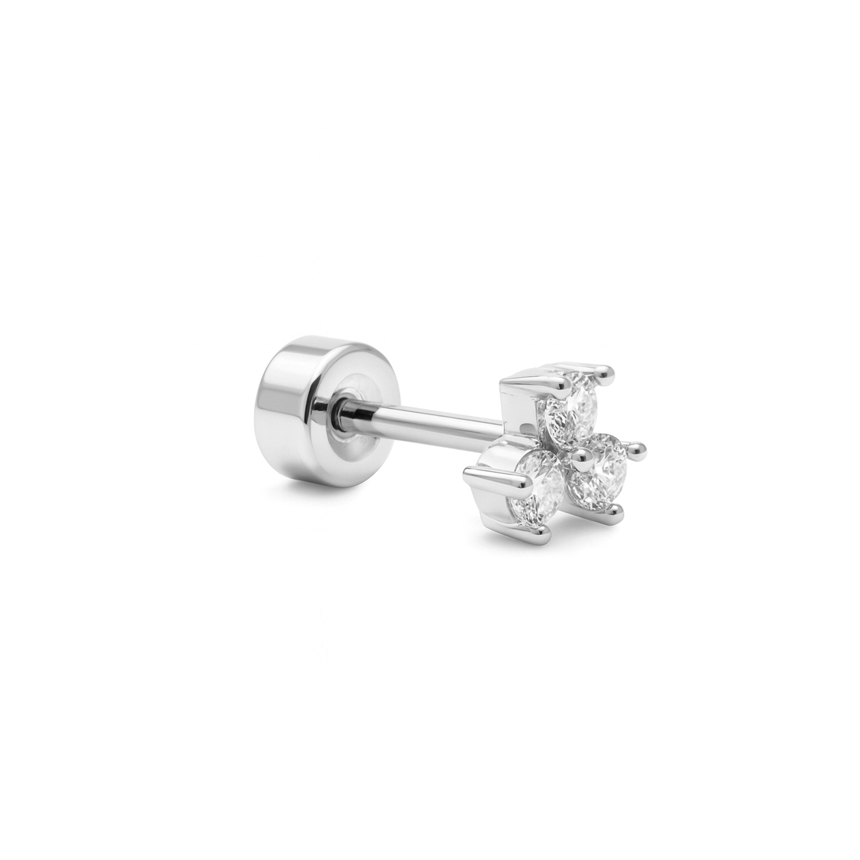 Sparkling Zircon Piercing finished in 925 Sterling Silver - Liram
