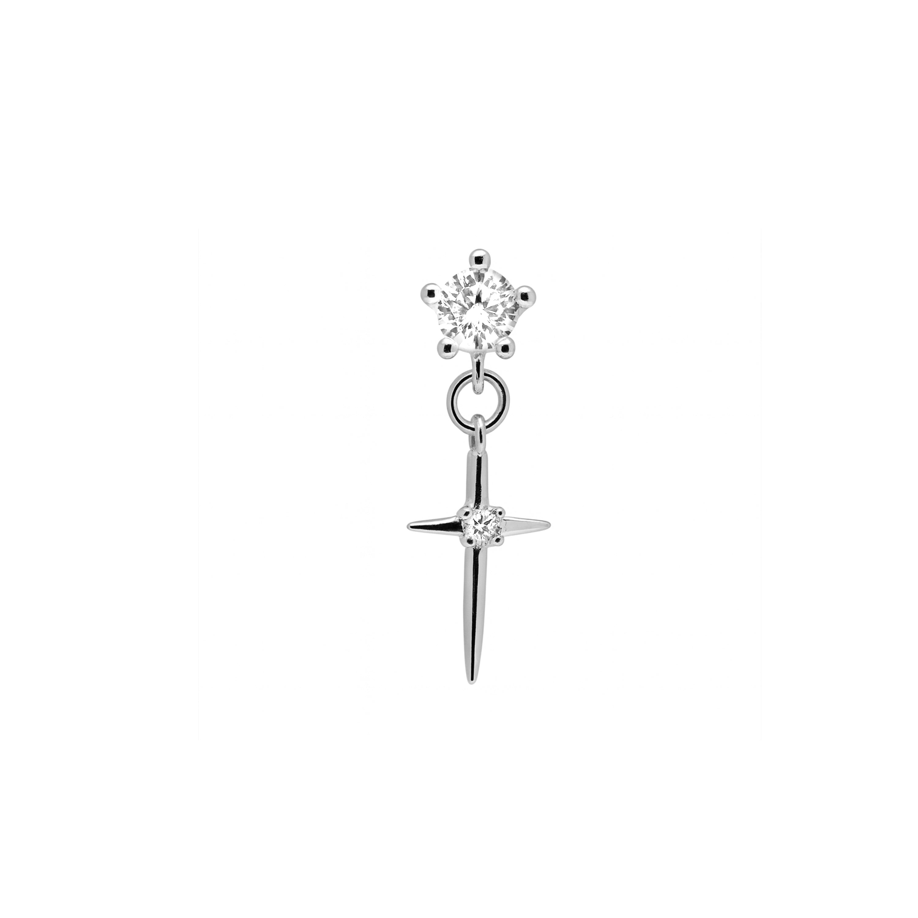 Sterling Silver 925 Sparkling Zirconia Piercing - Patraz