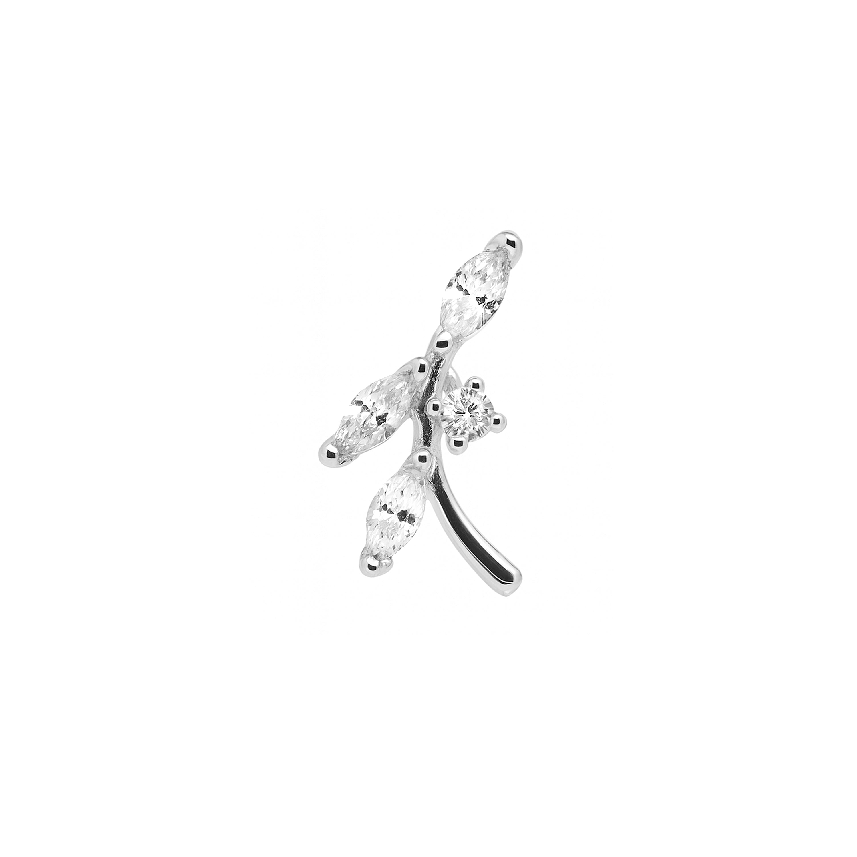 Sparkling Zirconia Piercing finished in 925 Sterling Silver - Curat