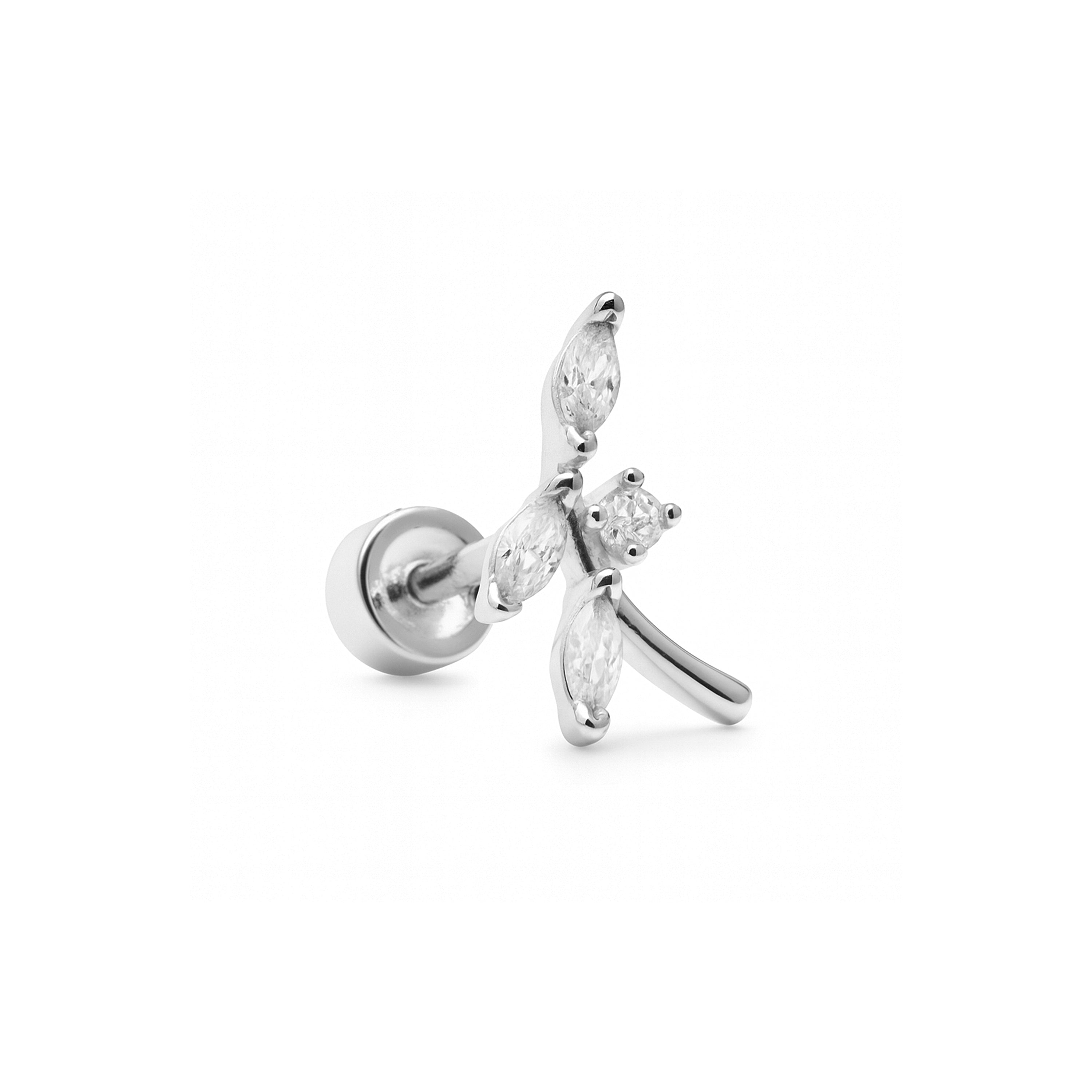 Sparkling Zirconia Piercing finished in 925 Sterling Silver - Curat