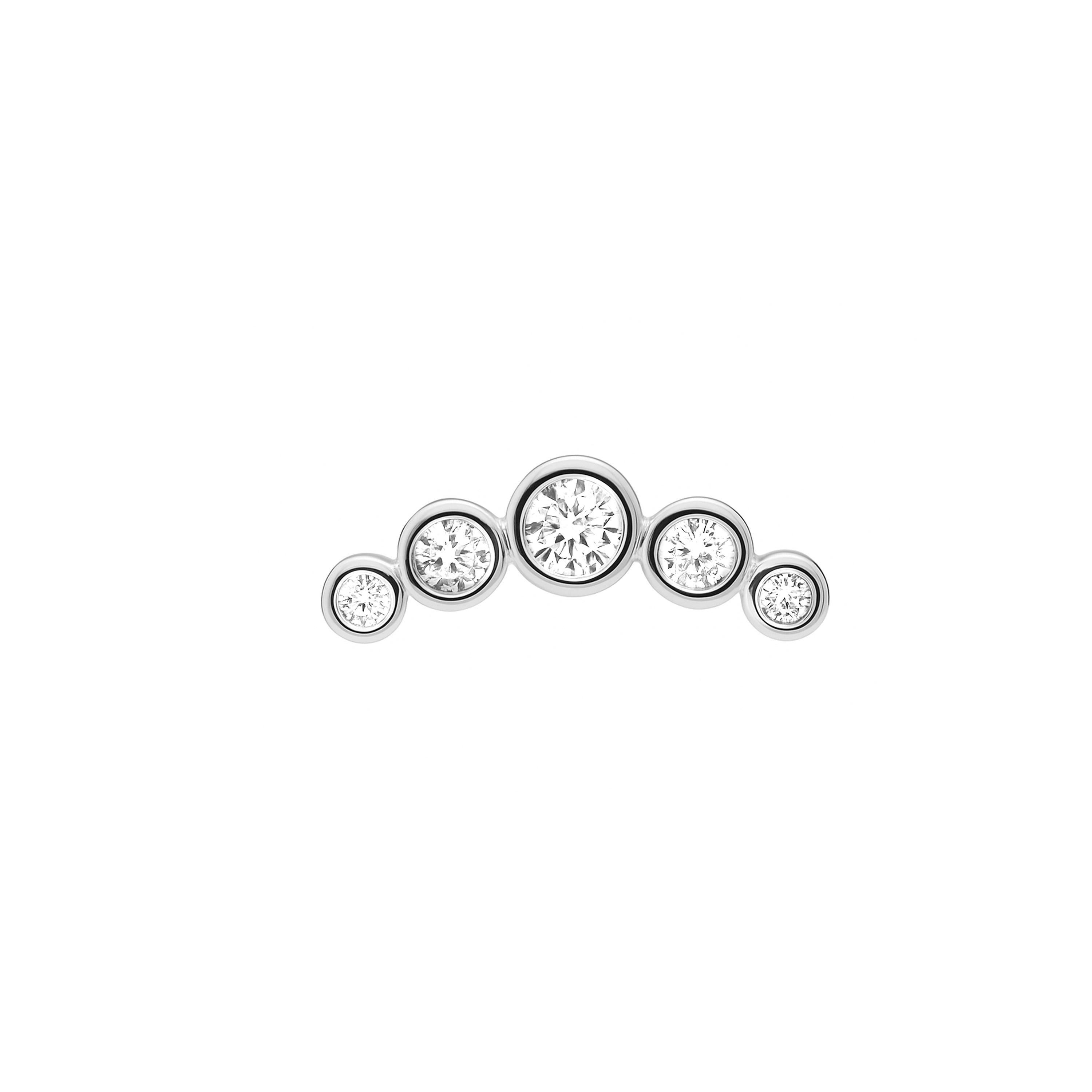 Shiny Cubic Zirconia Piercing finished in 925 Sterling Silver - Inloc