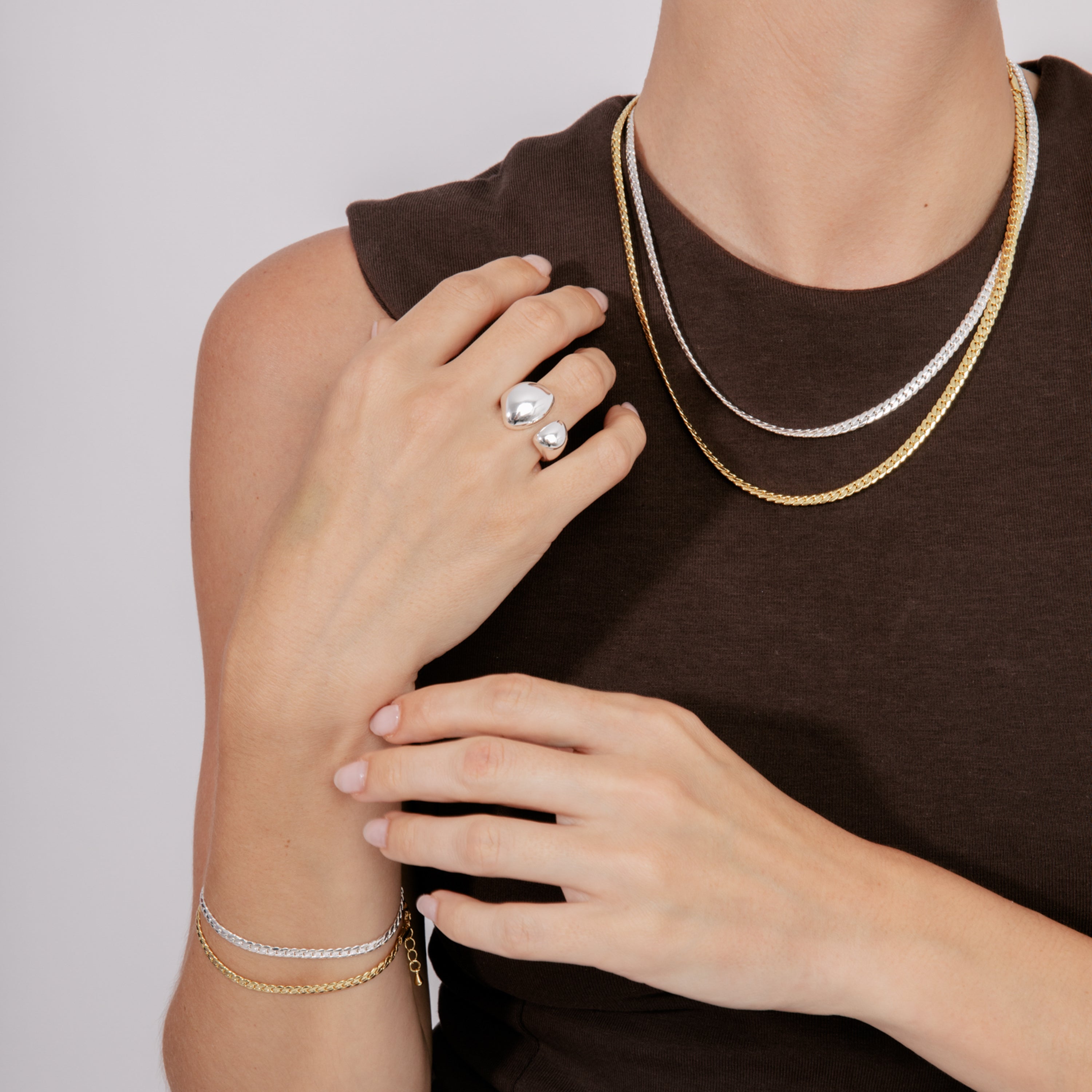 Rhodium-plated ring - Sulim