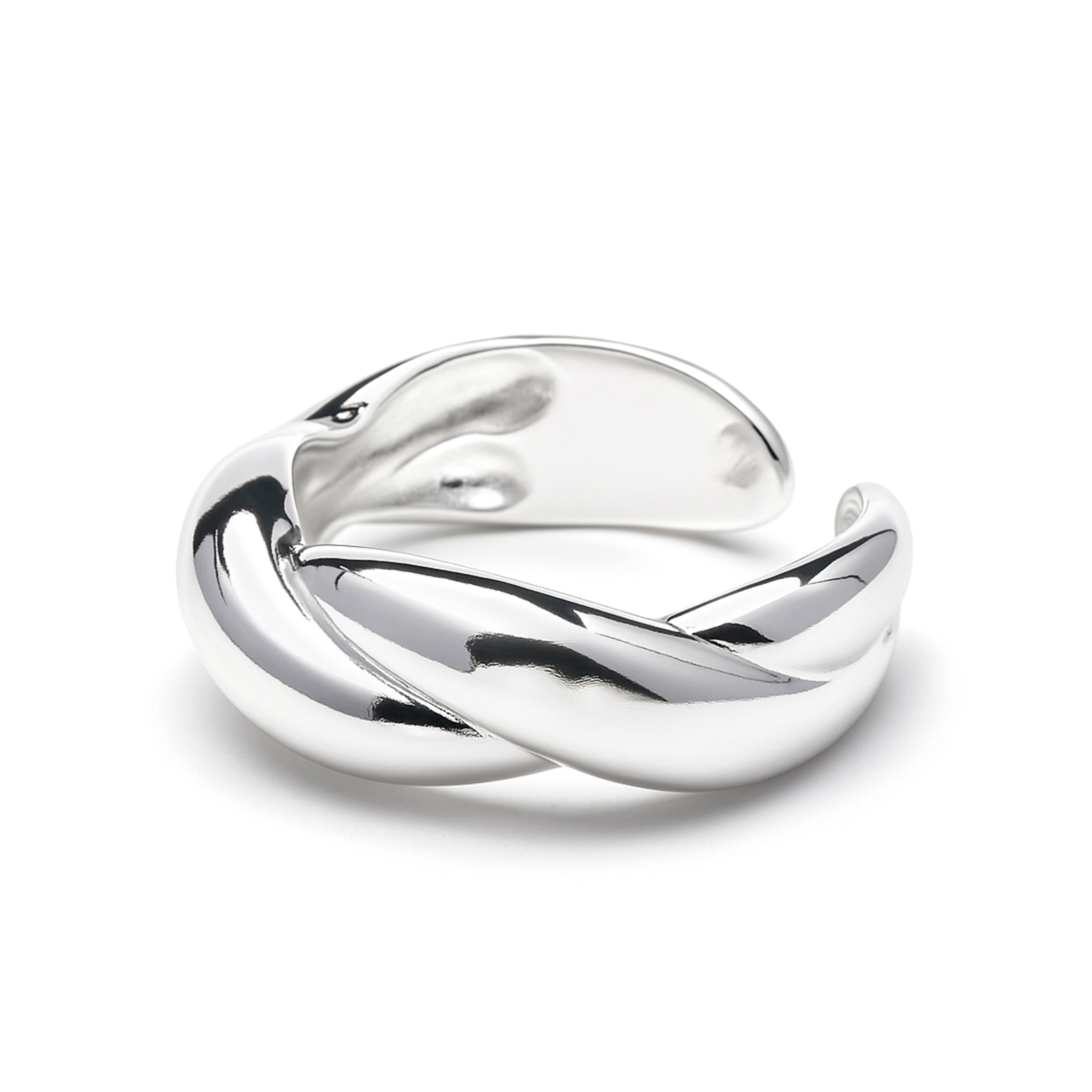 Rhodium-plated ring - Fayna