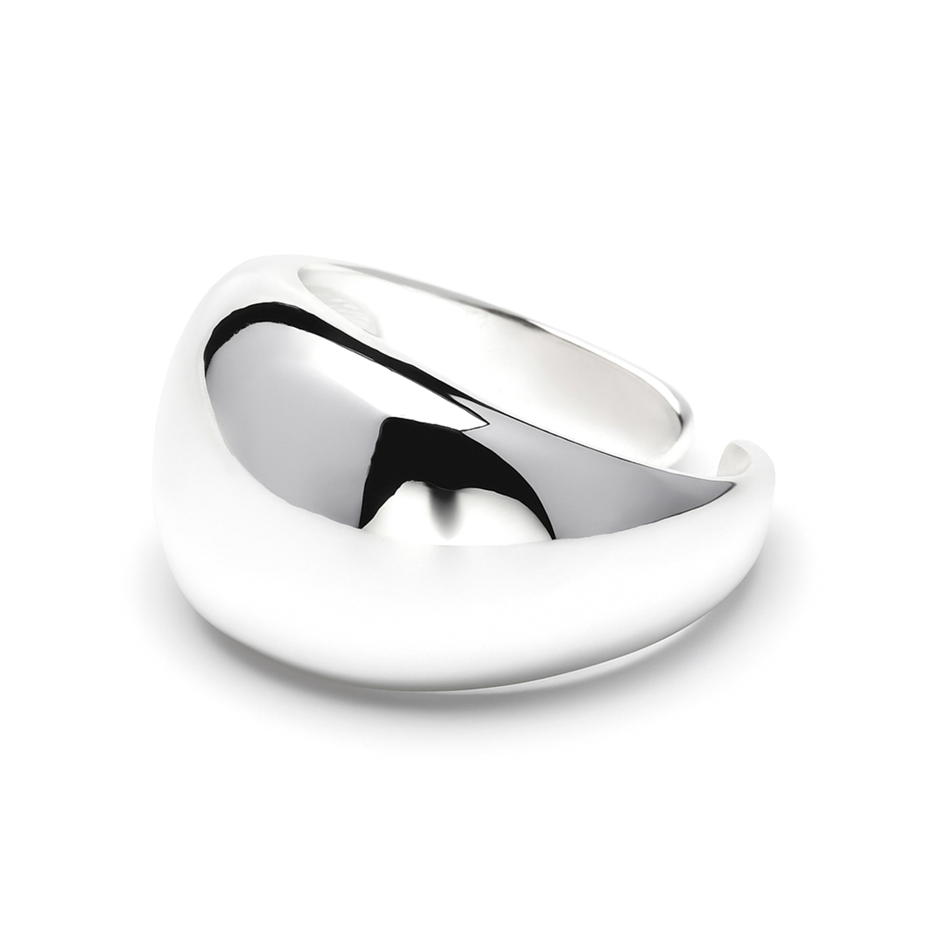 Rhodium-plated ring - Nura