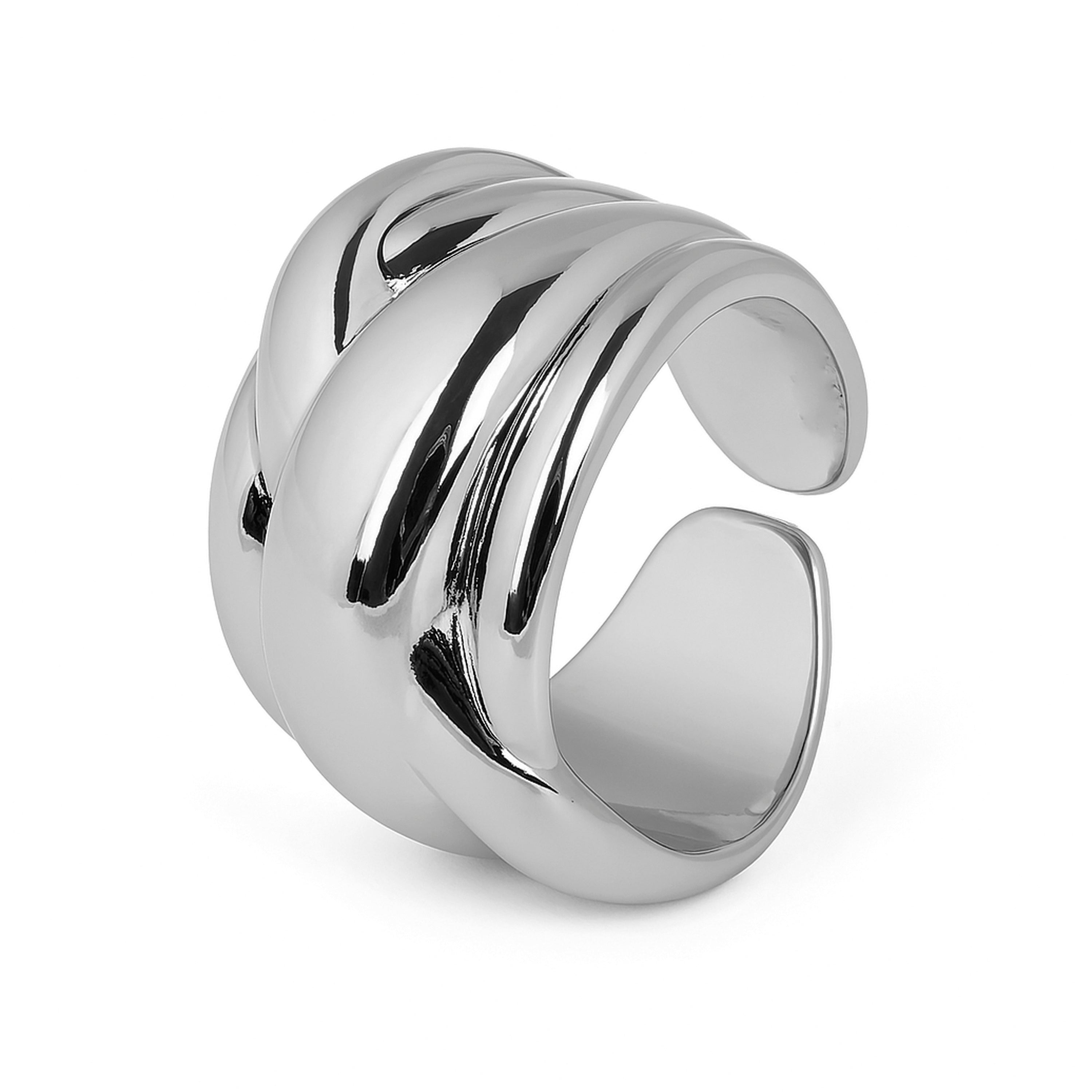 Rhodium-plated ring - Jadra