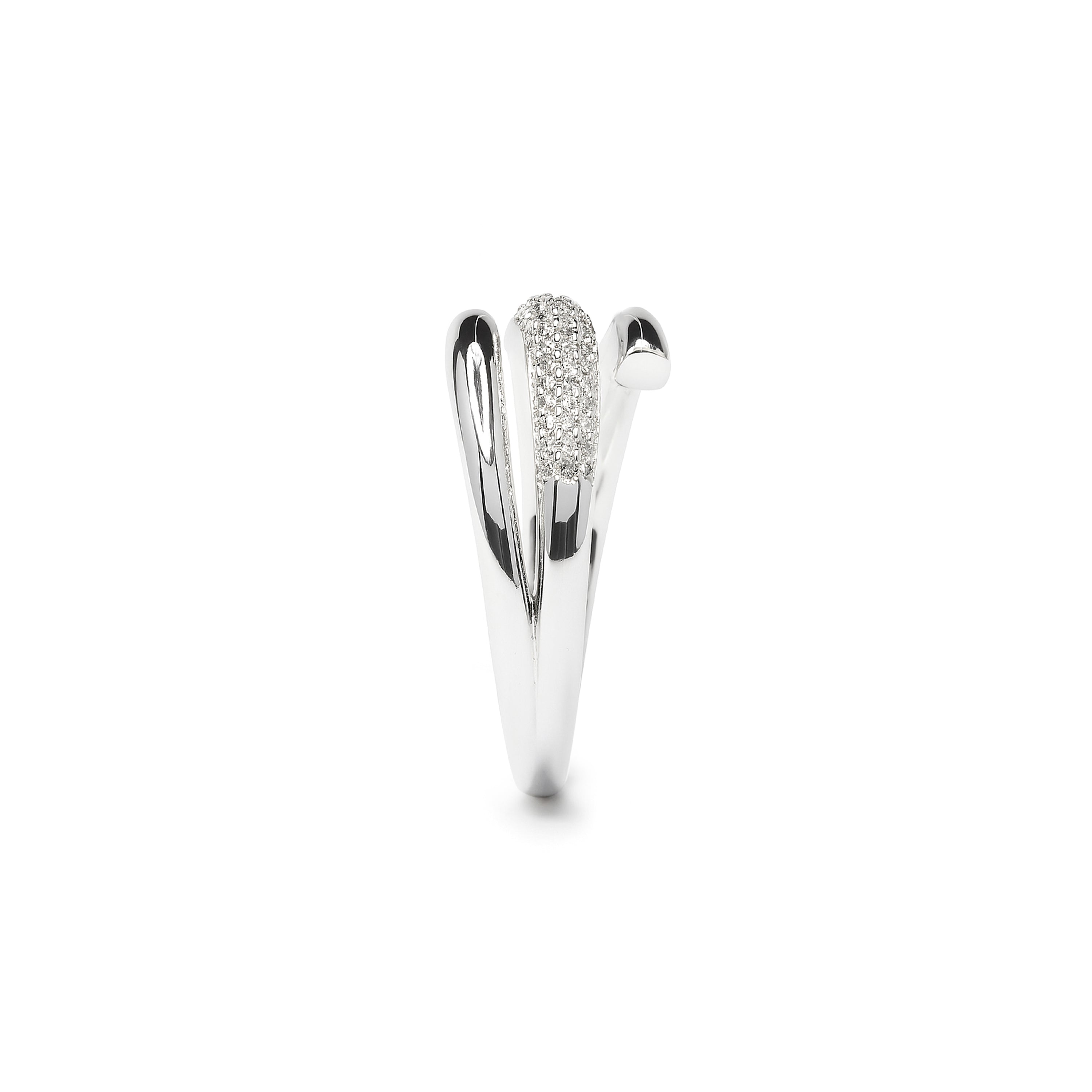 Rhodium-plated Brilliant Zirconia Ring - Jedrac