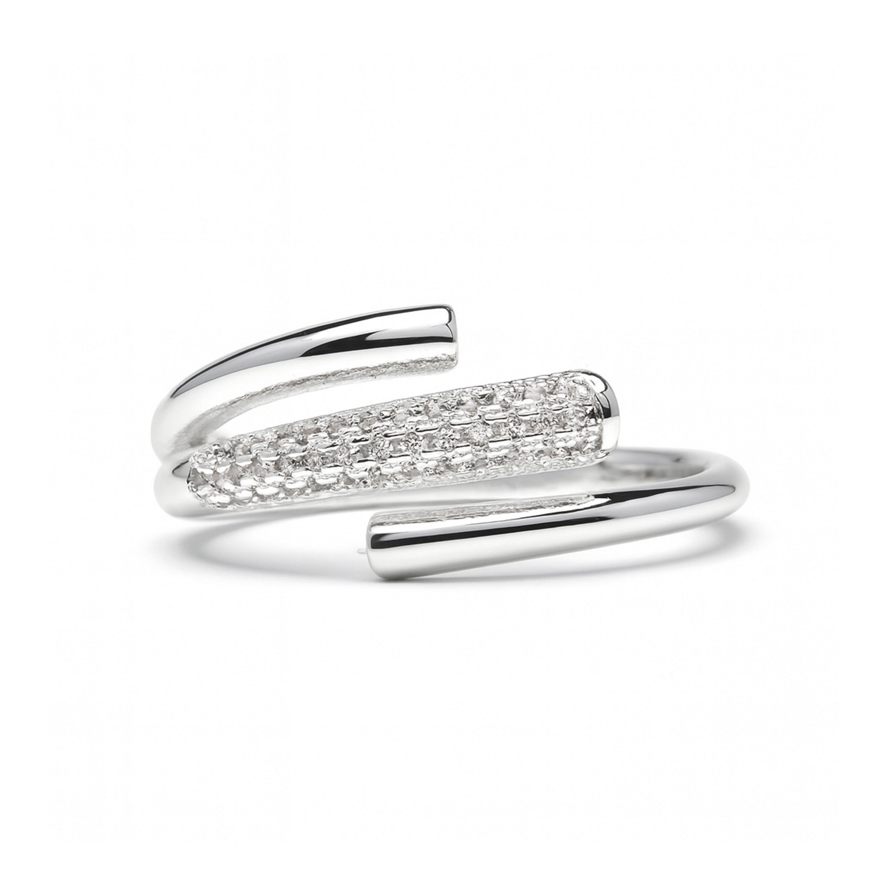 Rhodium-plated Brilliant Zirconia Ring - Jedrac