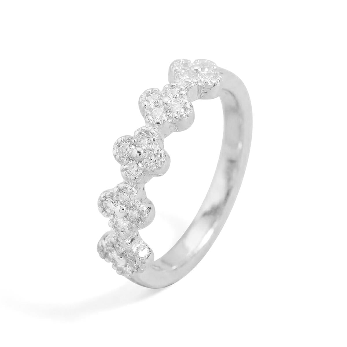 Brilliant Zircon Ring with Silver Finish - Siskal
