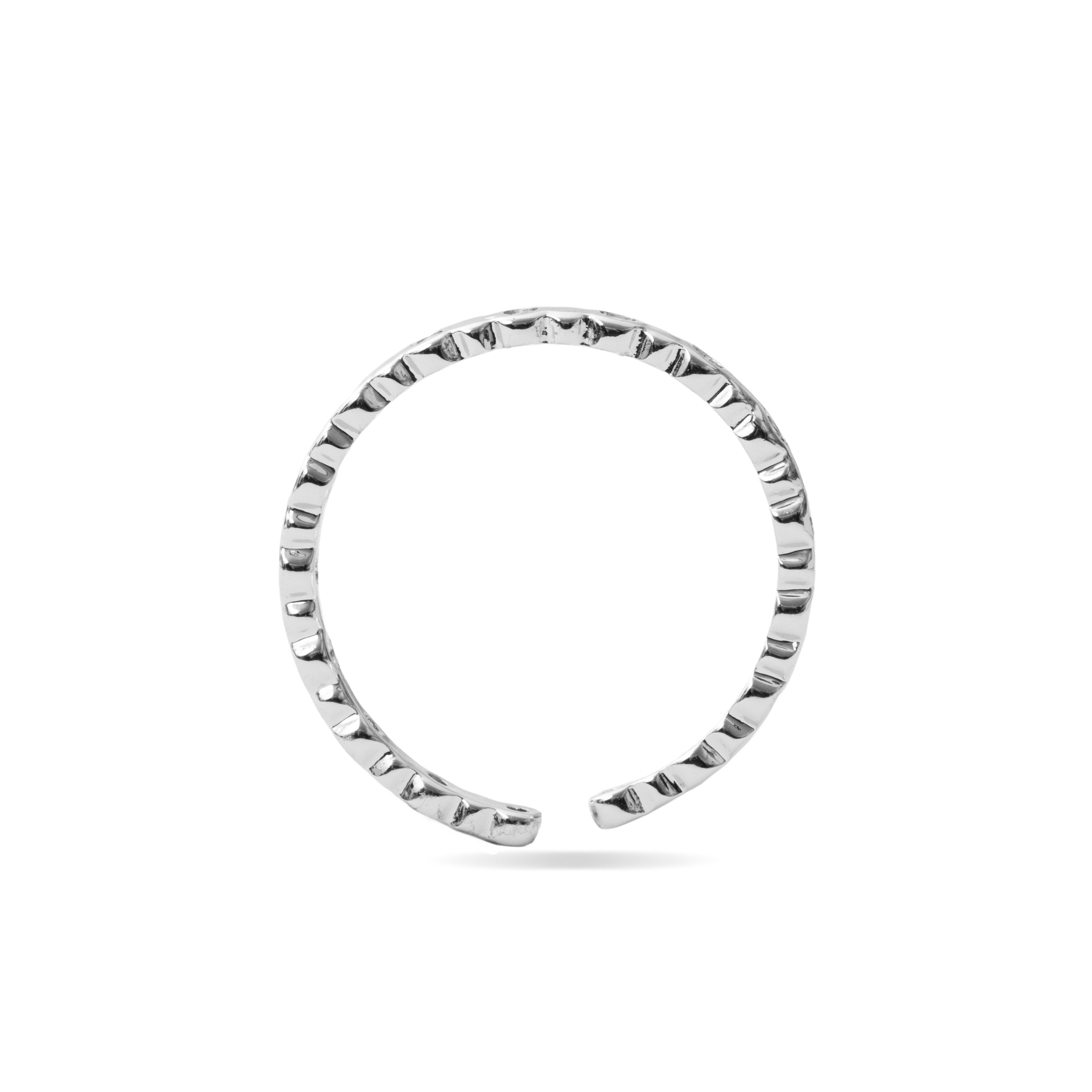 Shiny Zircon Ring with Silver Finish - Navi